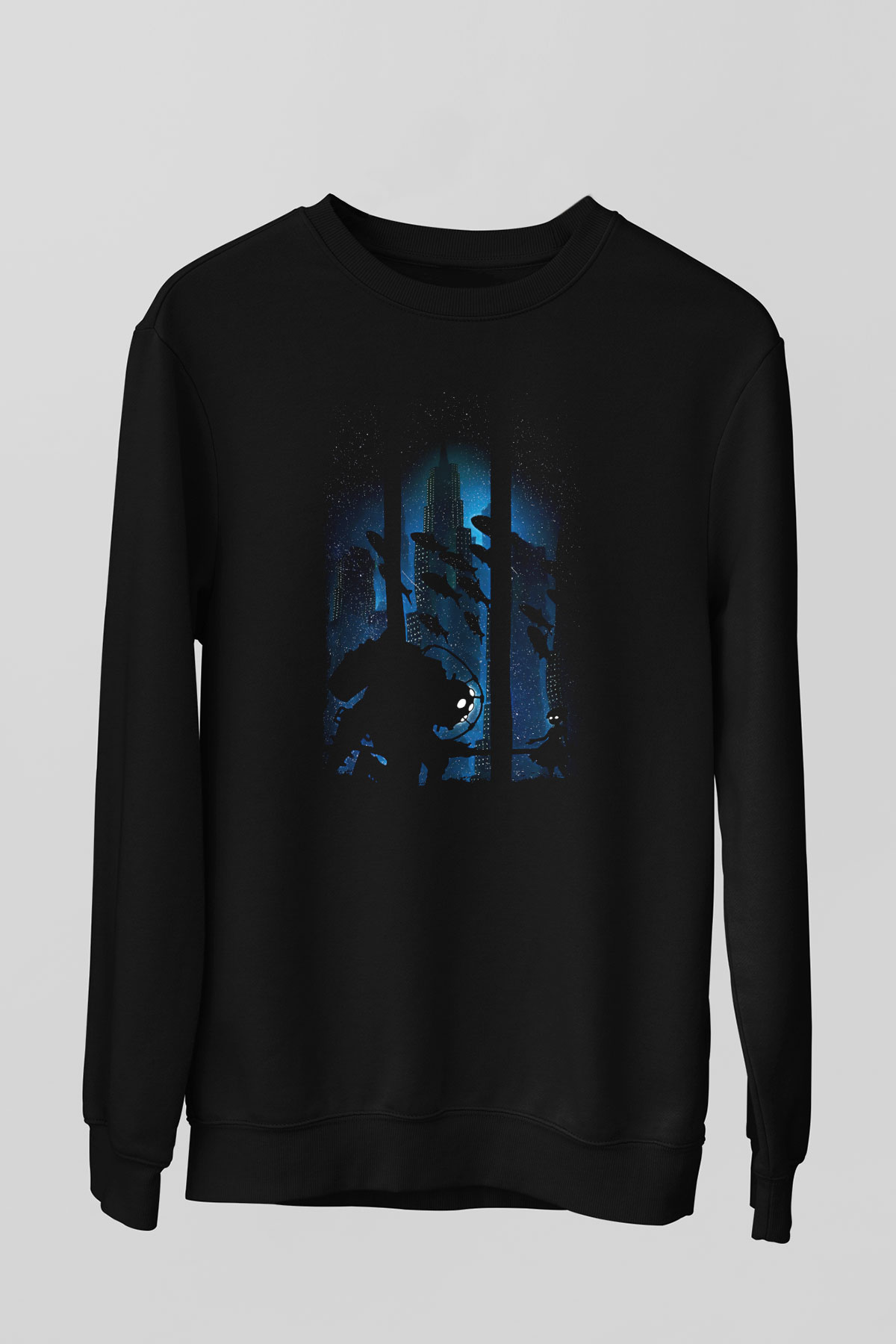 Bioshock James Baskılı Unisex Siyah Sweatshirt