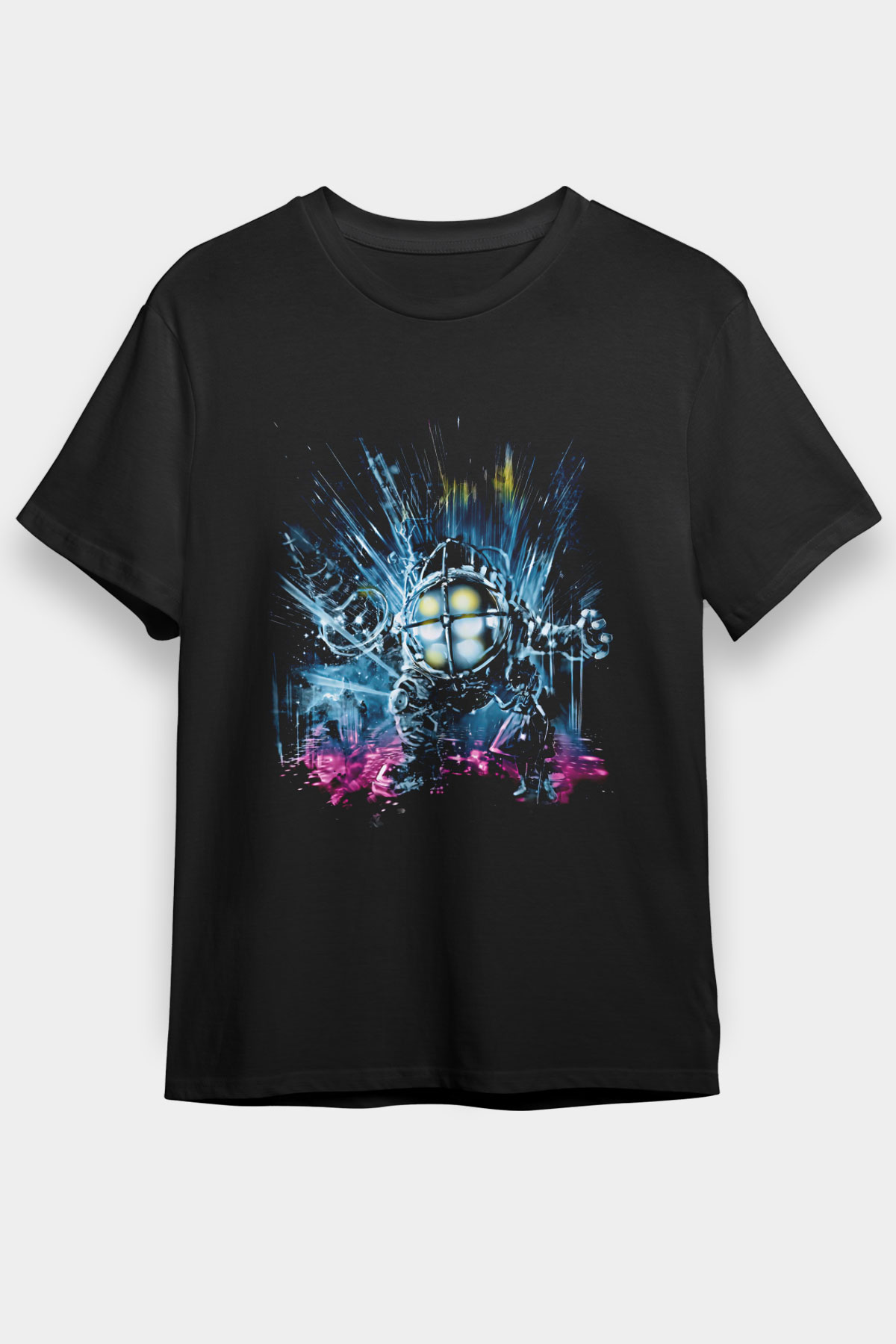 Bioshock James Baskılı Unisex Siyah Tişört - Tshirt
