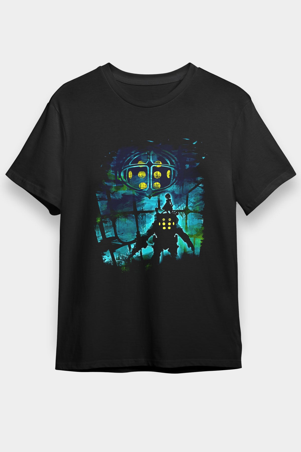 Bioshock James Baskılı Unisex Siyah Tişört - Tshirt