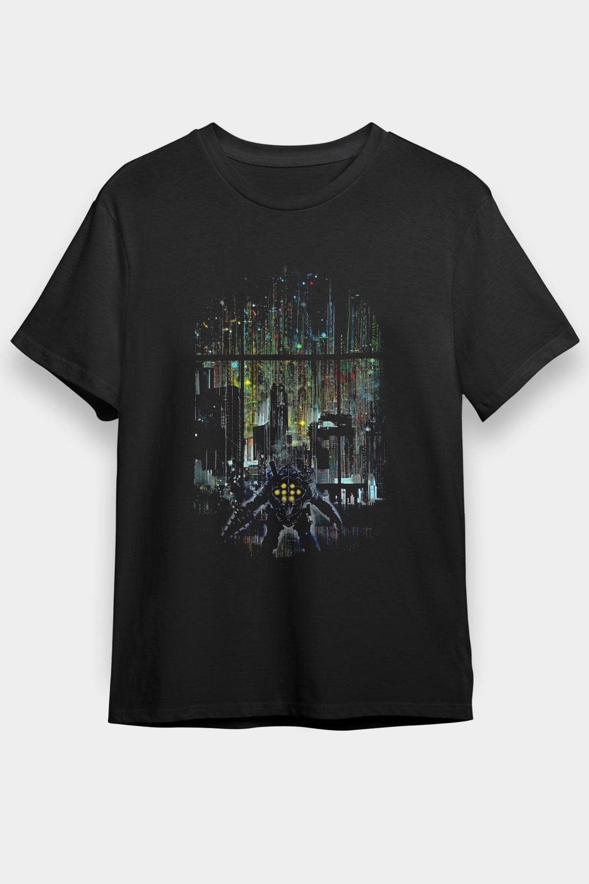 Bioshock James Baskılı Unisex Siyah Tişört - Tshirt