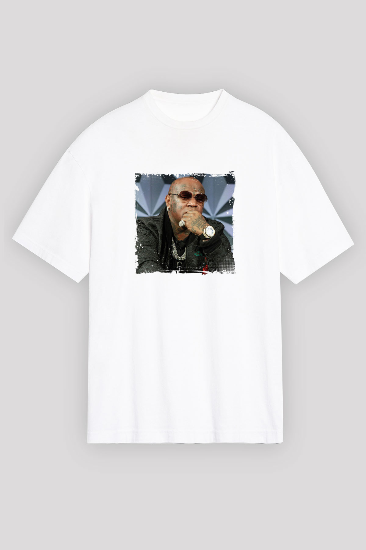 Birdman Baskılı Unisex Beyaz Tişört