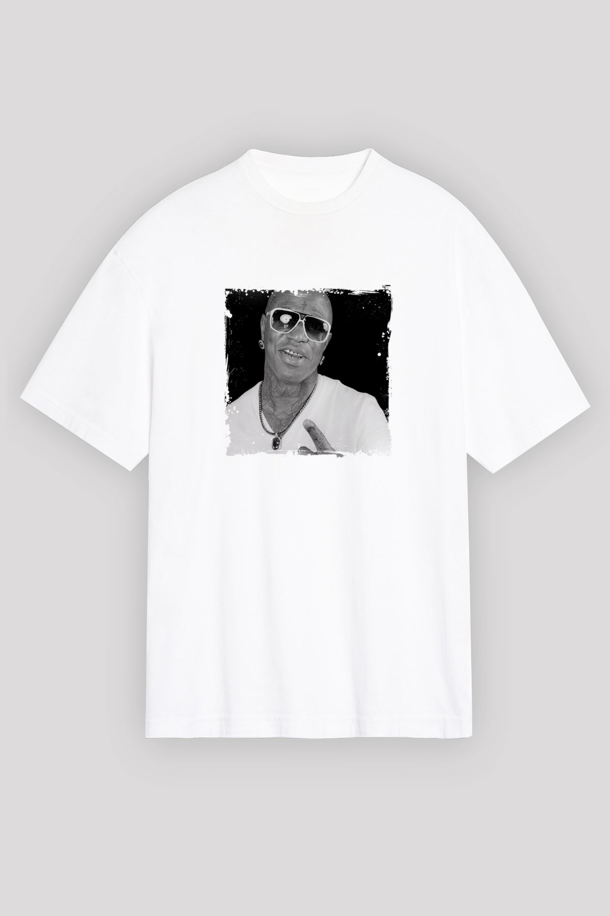 Birdman Baskılı Unisex Beyaz Tişört