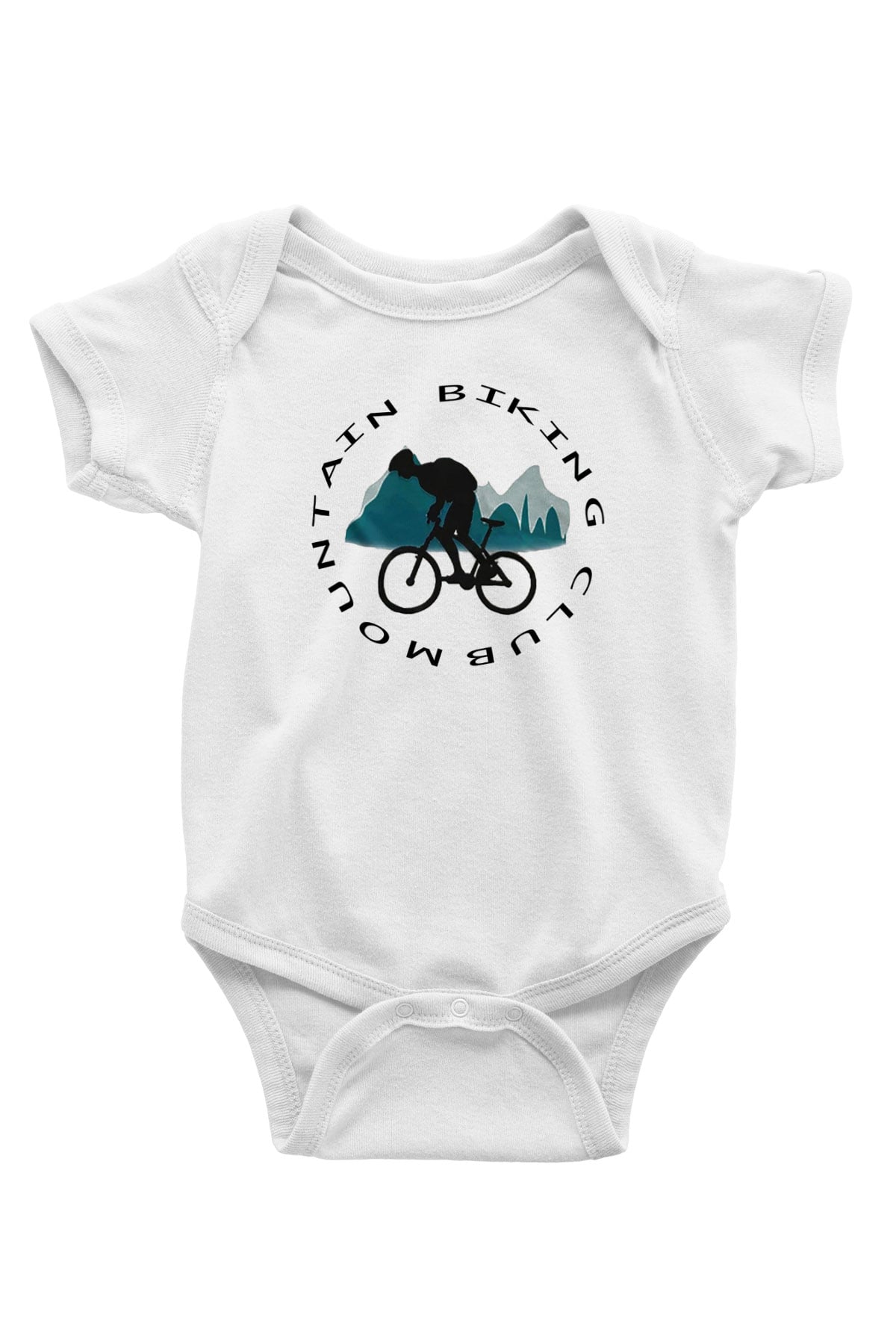 Bisiklet Baskılı Beyaz Unisex Bebek Body - Zıbın