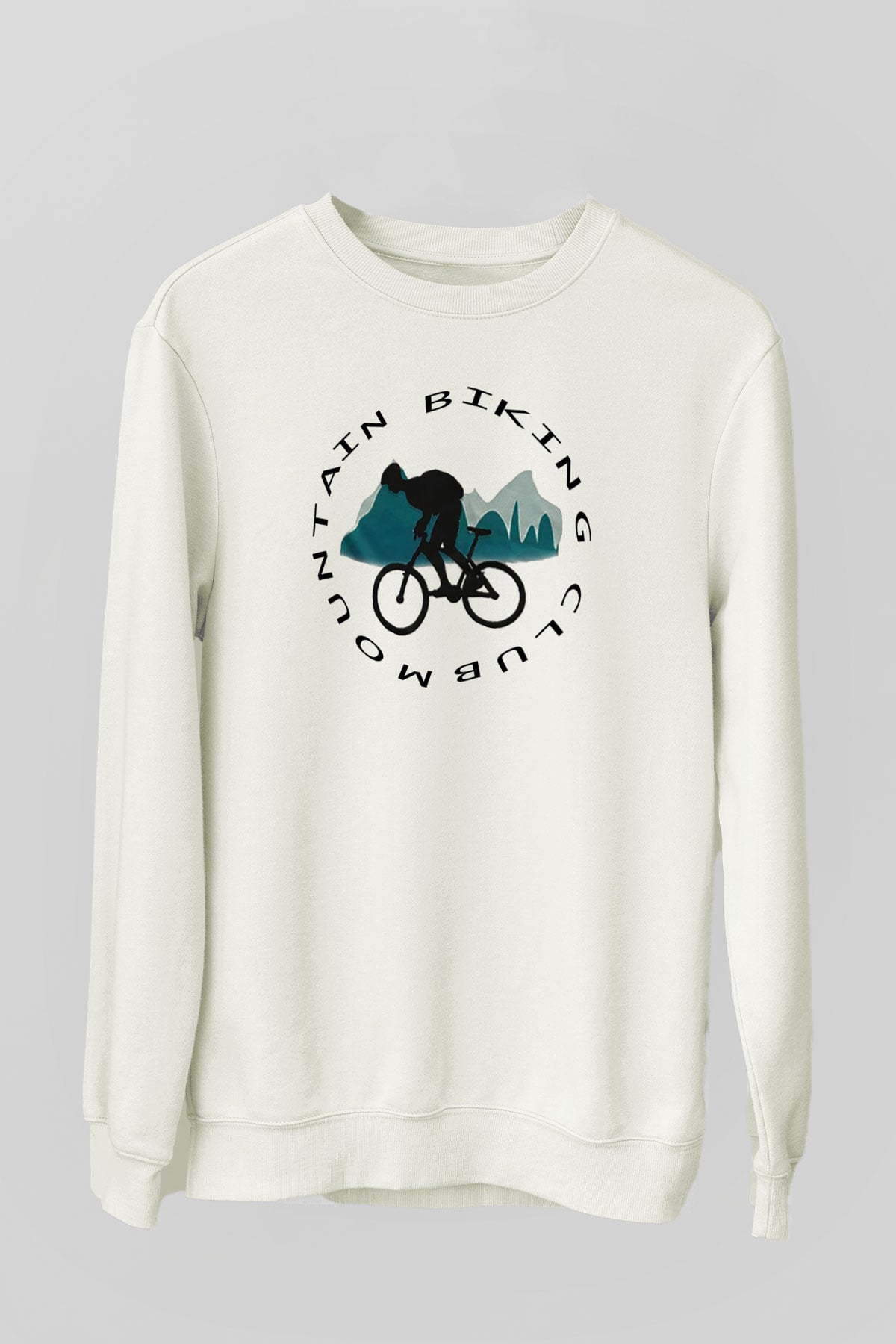 Bisiklet Beyaz Unisex Sweatshirt