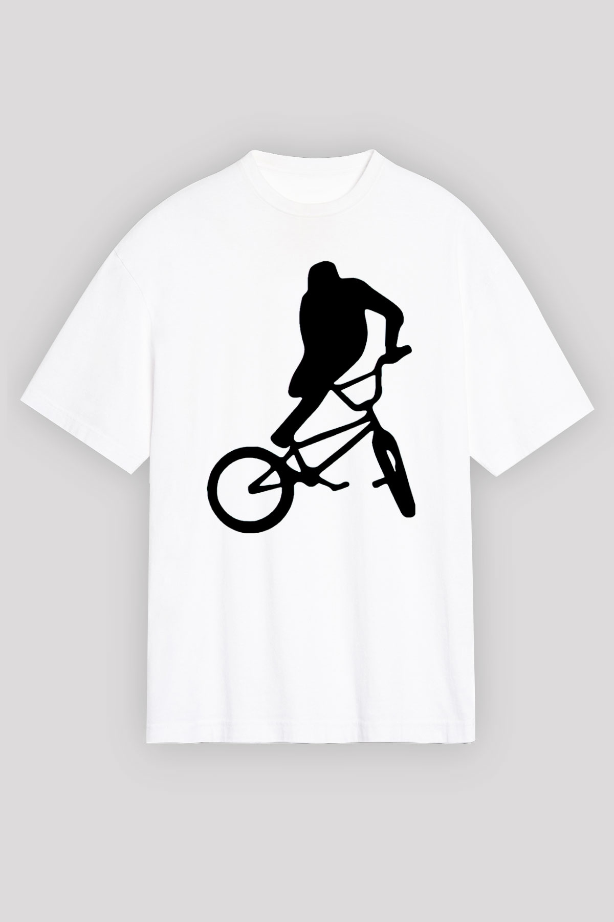 Bisiklet Beyaz Unisex Tişört T-Shirt - TişörtFabrikası