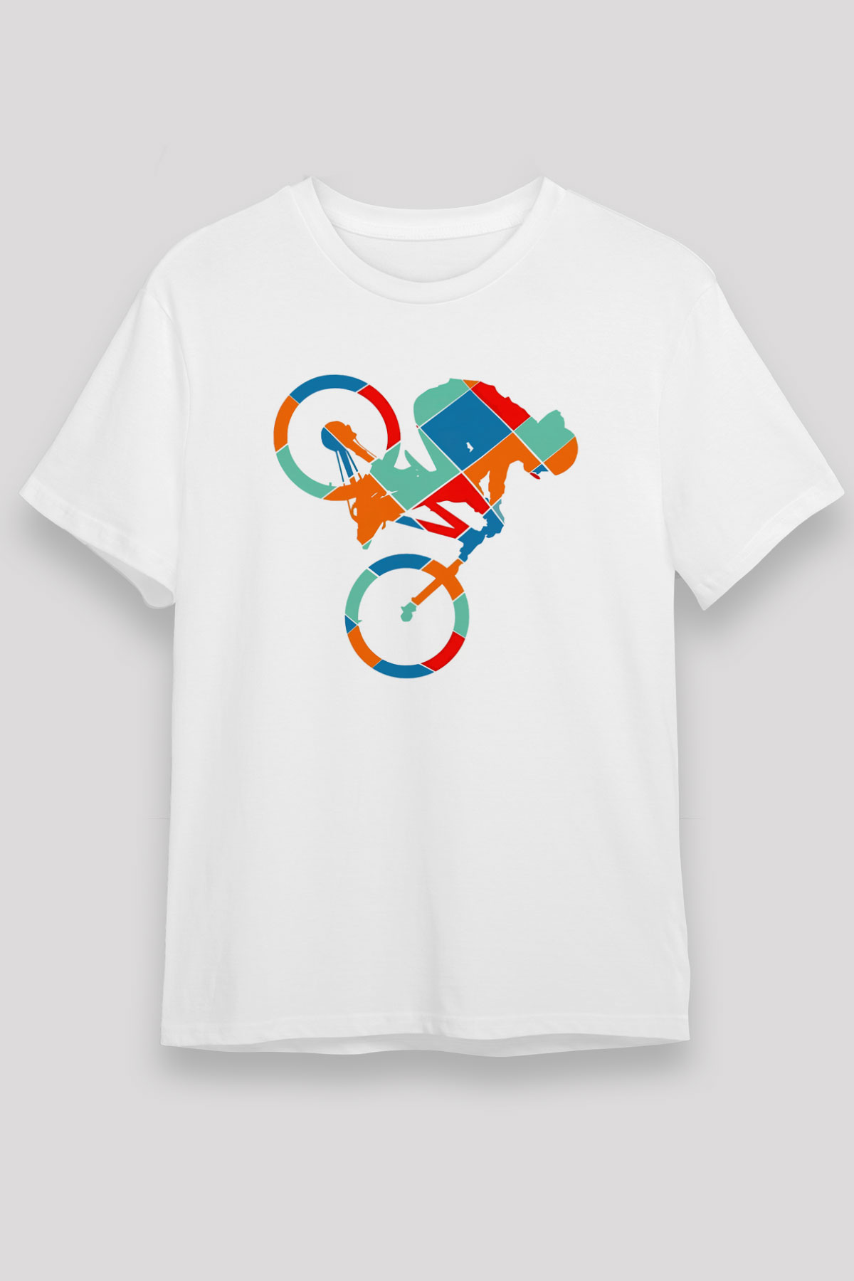 Bisiklet Beyaz Unisex Tişört T-Shirt - TişörtFabrikası