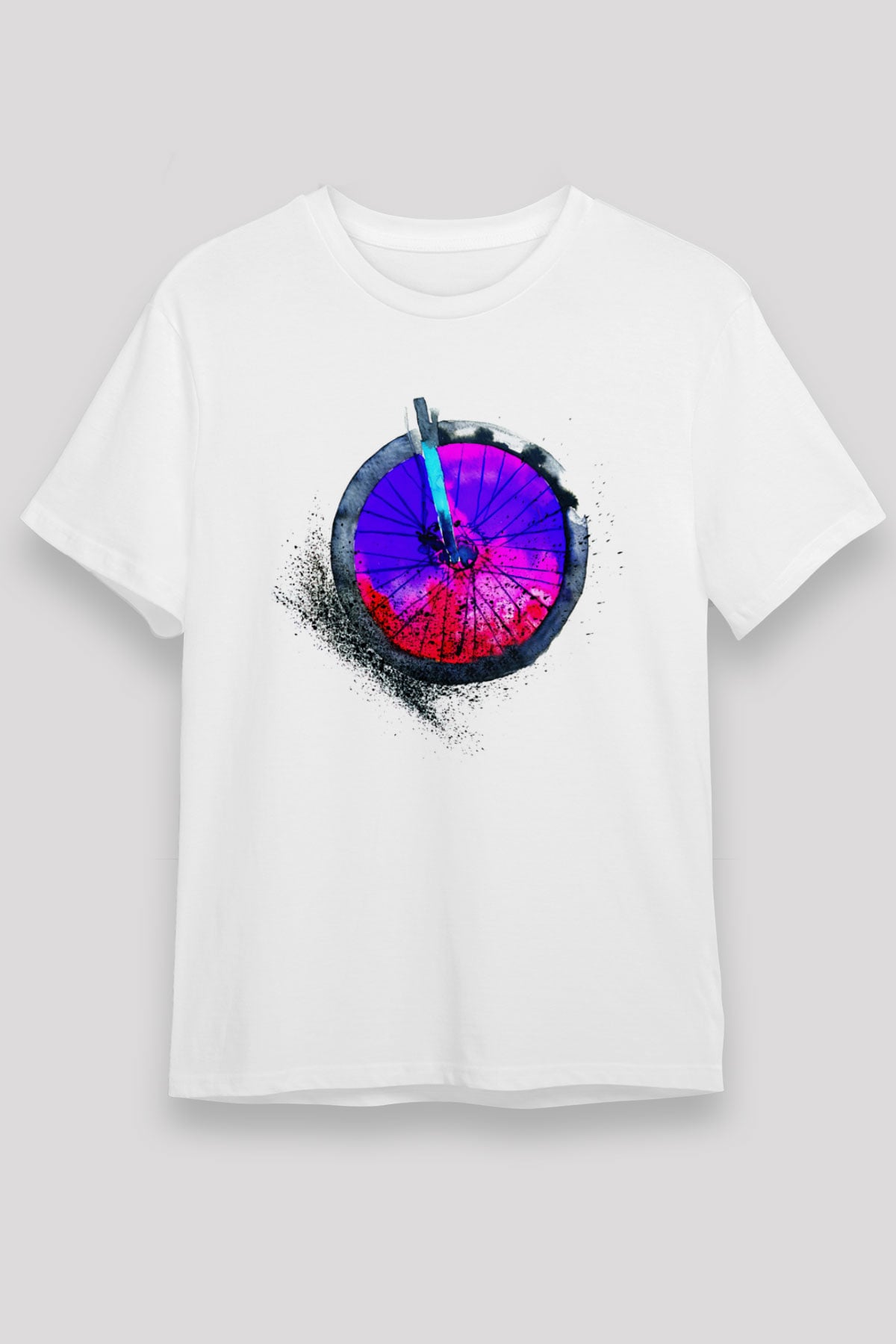 Bisiklet Beyaz Unisex Tişört T-Shirt - TişörtFabrikası