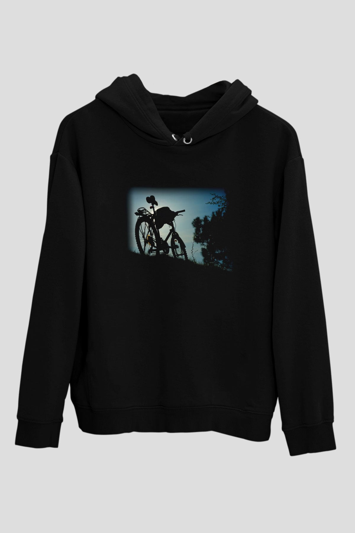 Bisiklet Siyah Unisex Hoodie