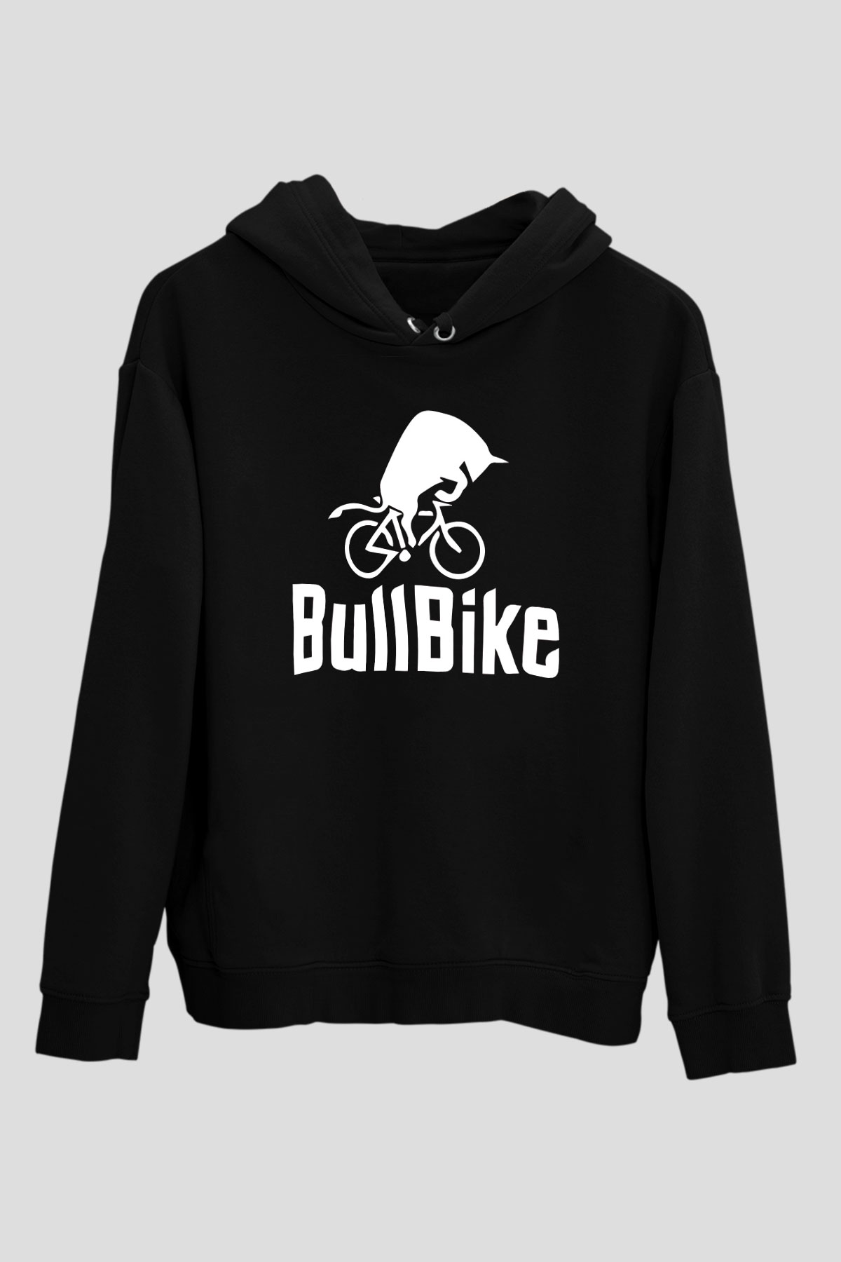 Bisiklet Siyah Unisex Kapüşonlu Sweatshirt
