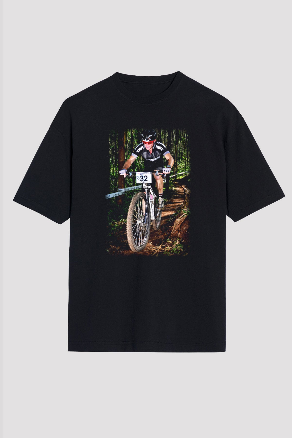 Bisiklet Siyah Unisex Oversize Tişört T-Shirt