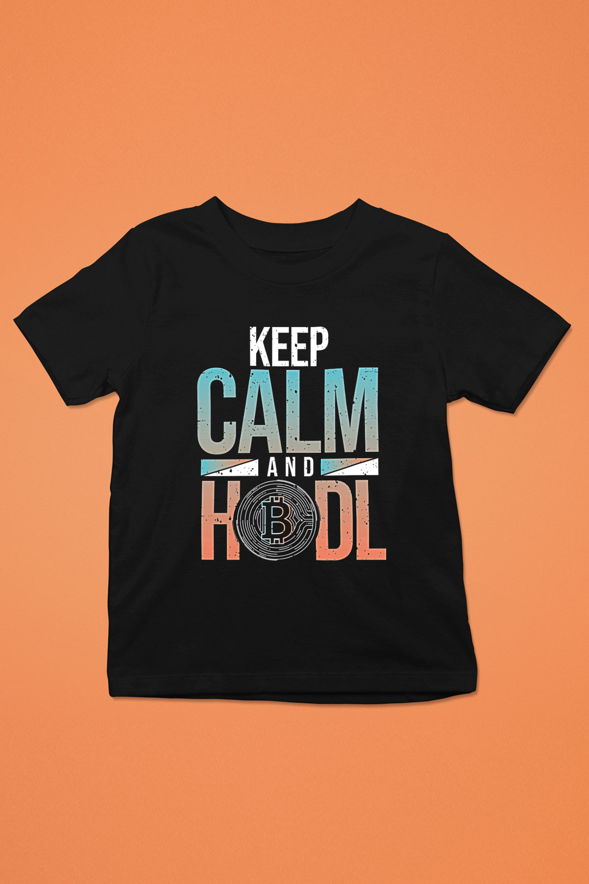 Bitcoin Baskılı Unisex Siyah Çocuk Tişört - Tshirt