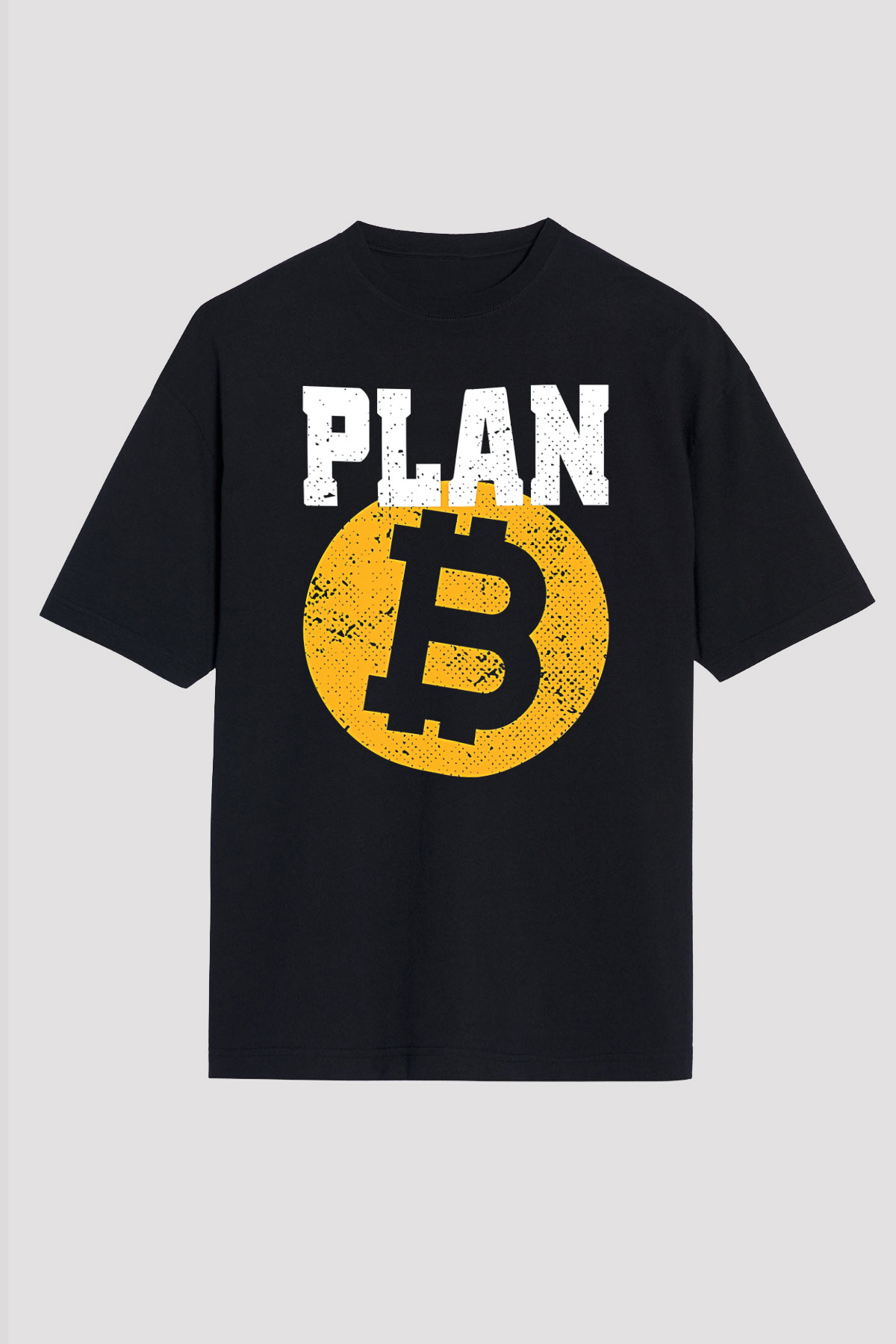 Bitcoin Baskılı Unisex Siyah Oversize Tişört - Tshirt