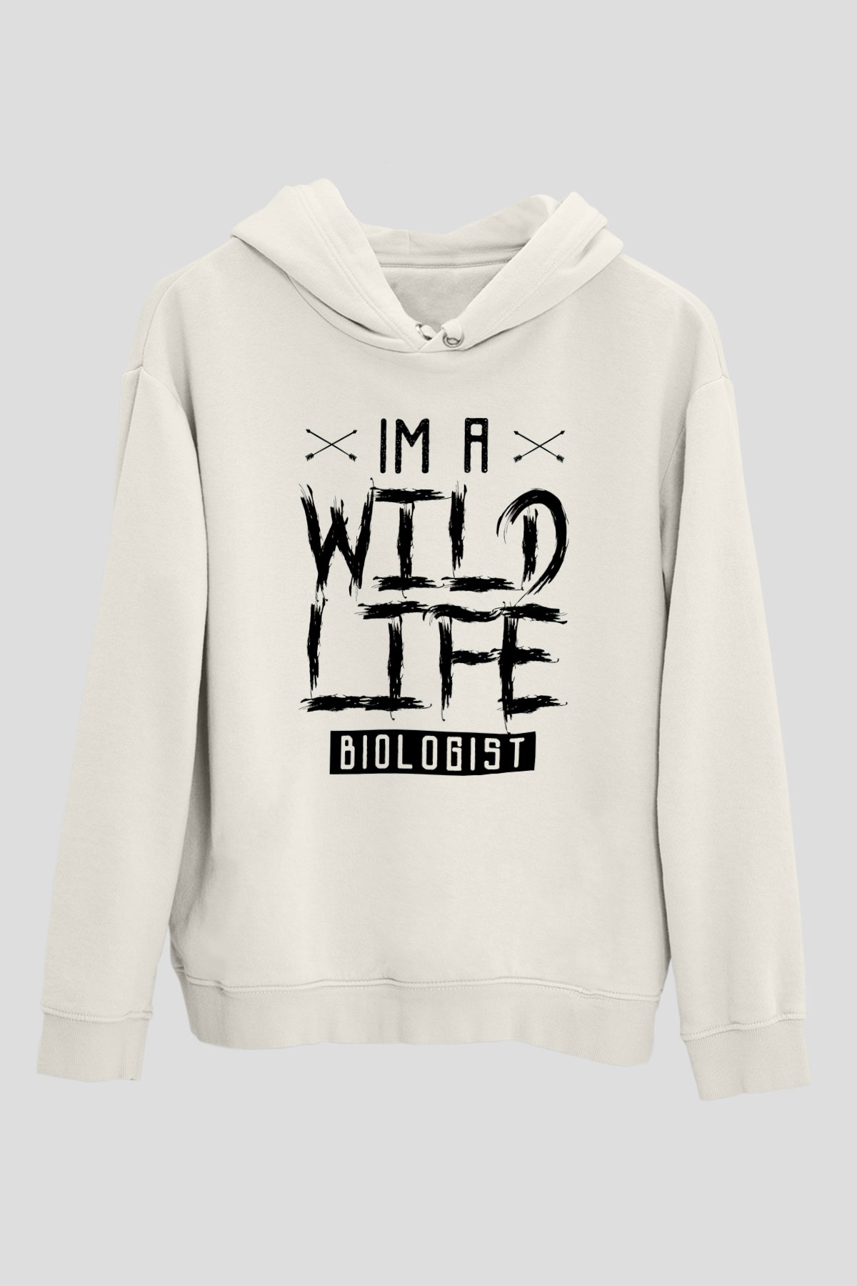 Biyolog Beyaz Unisex Kapüşonlu Sweatshirt