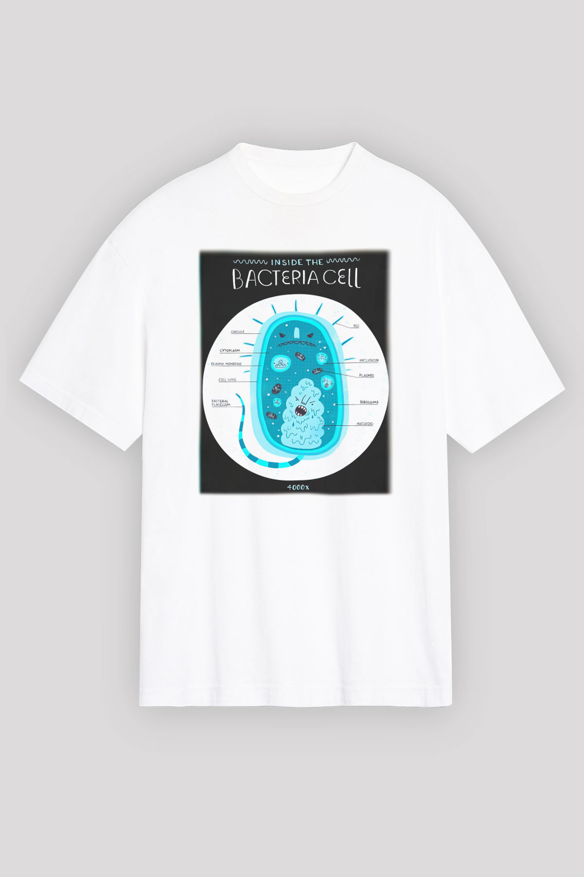 Biyolog Beyaz Unisex Oversize Tişört T-Shirt