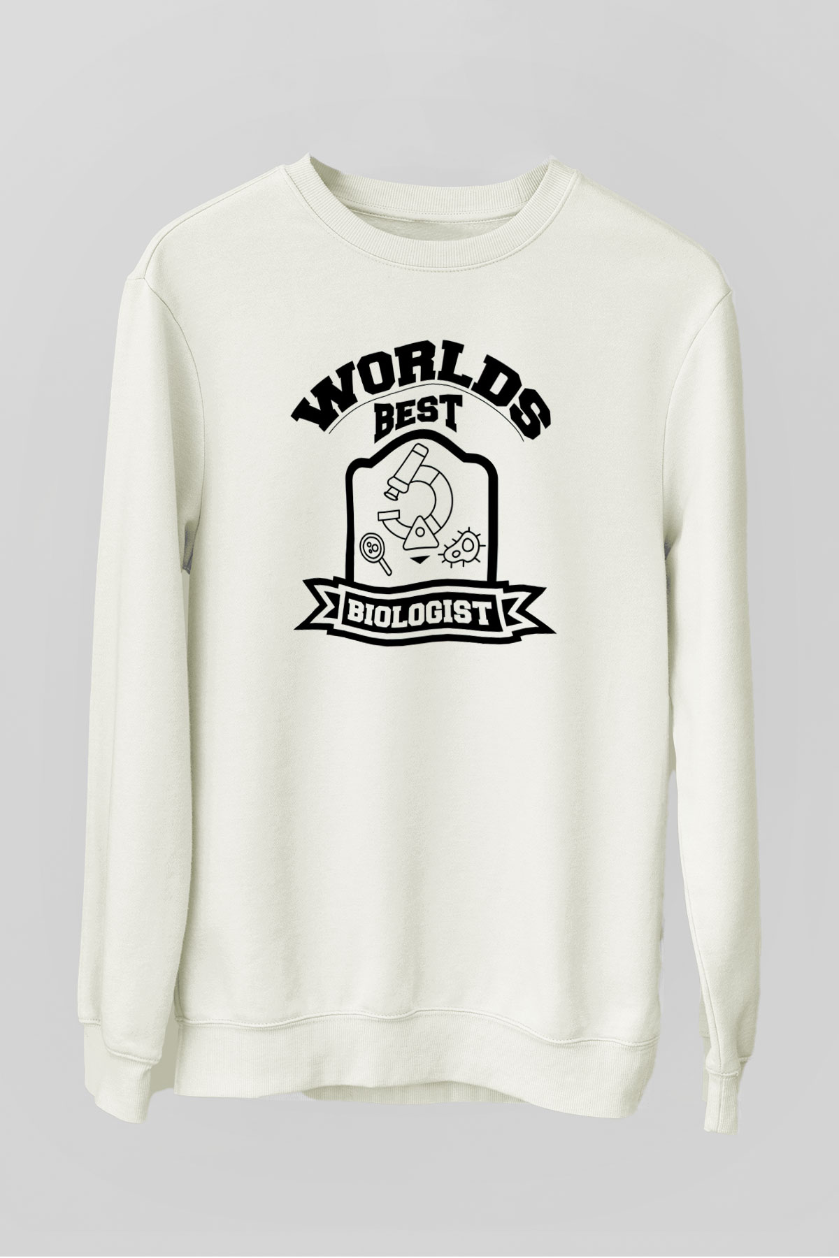 Biyolog Beyaz Unisex Sweatshirt