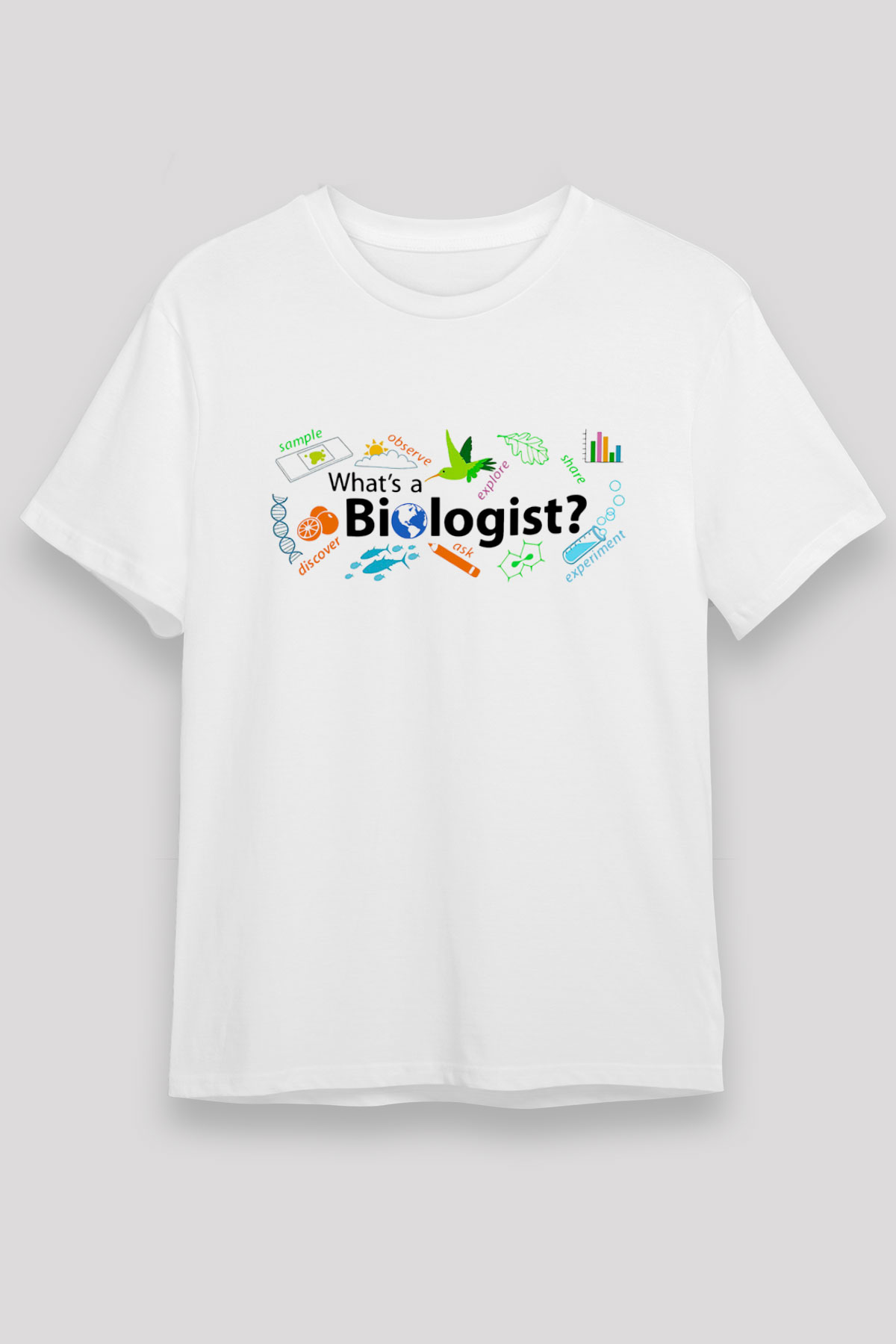 Biyolog Beyaz Unisex Tişört T-Shirt - TişörtFabrikası