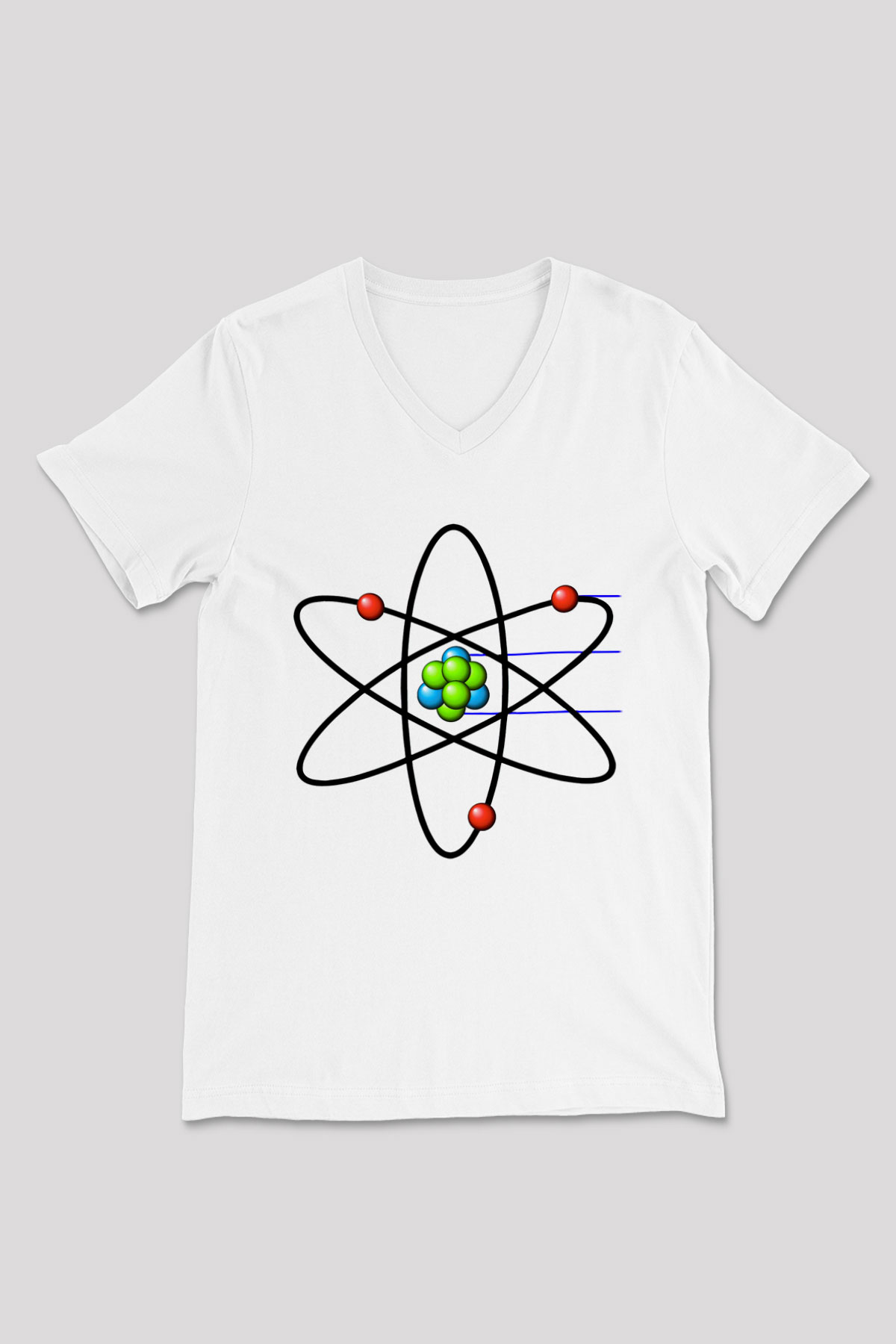 Biyolog Beyaz Unisex V Yaka Tişört T-Shirt