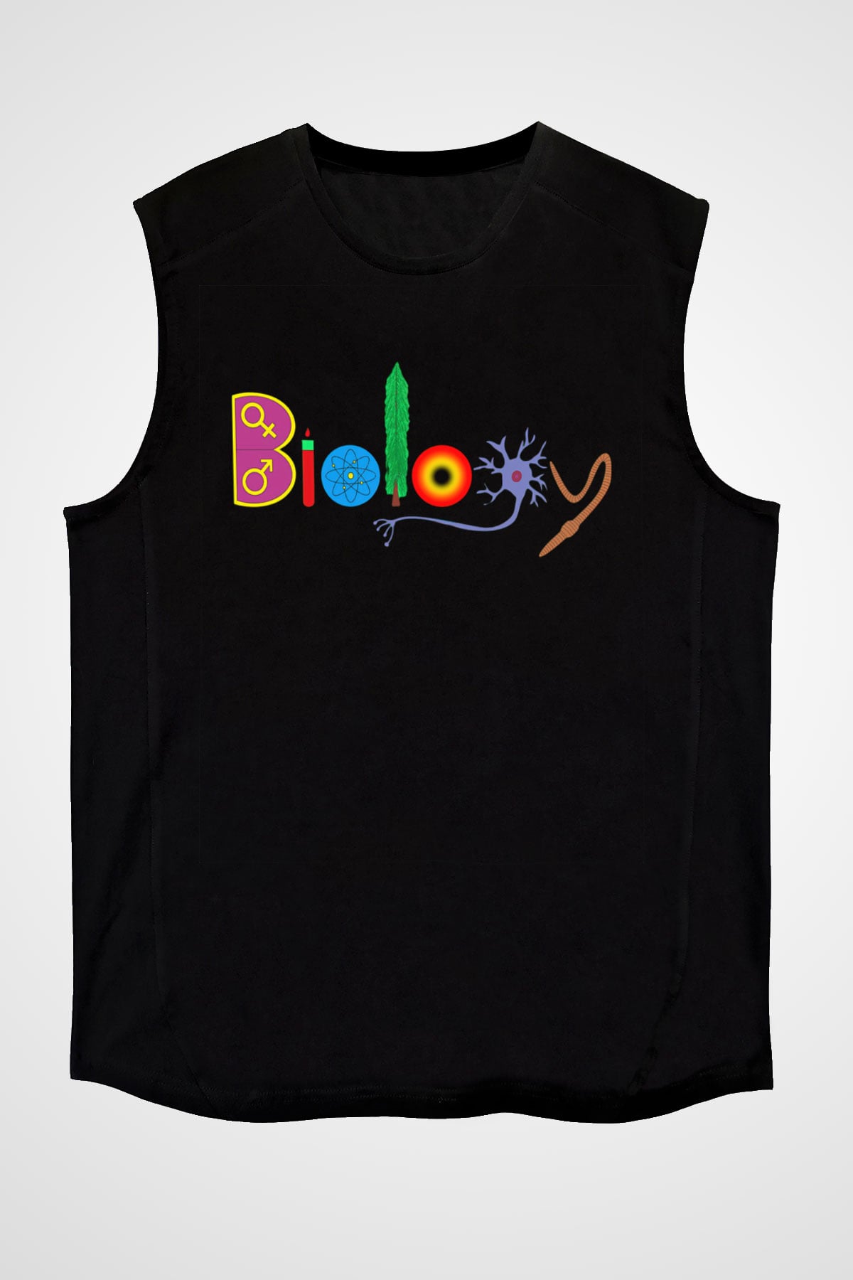 Biyolog Siyah Unisex Kolsuz Tişört