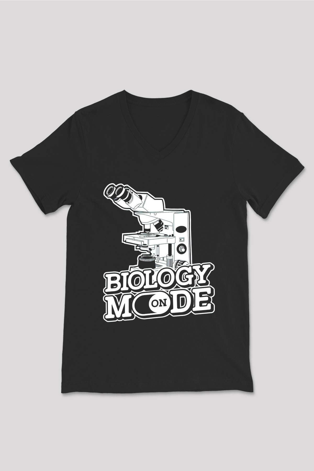 Biyolog Siyah Unisex V Yaka Tişört