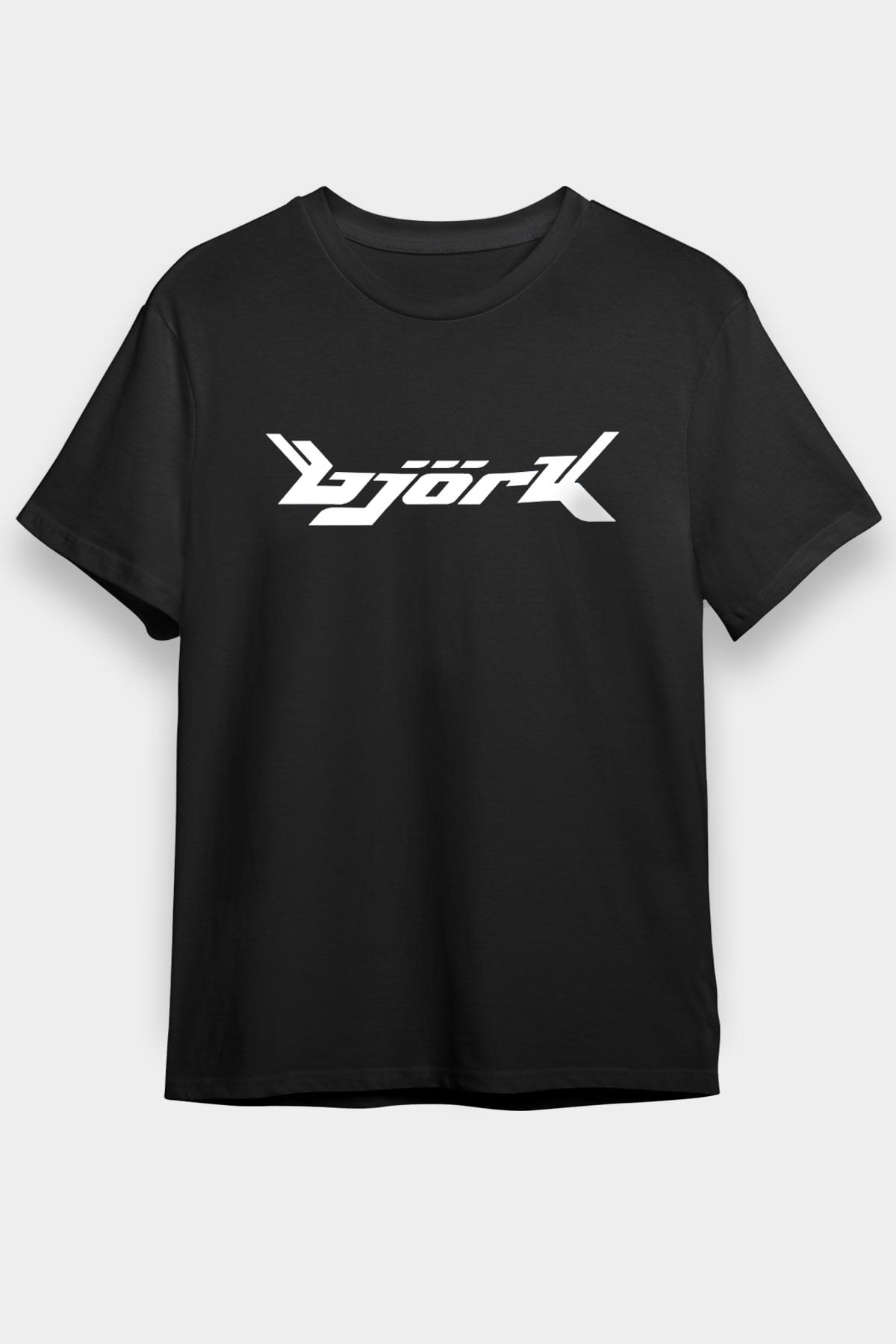 Björk Baskılı Unisex Siyah Tişört - Tshirt