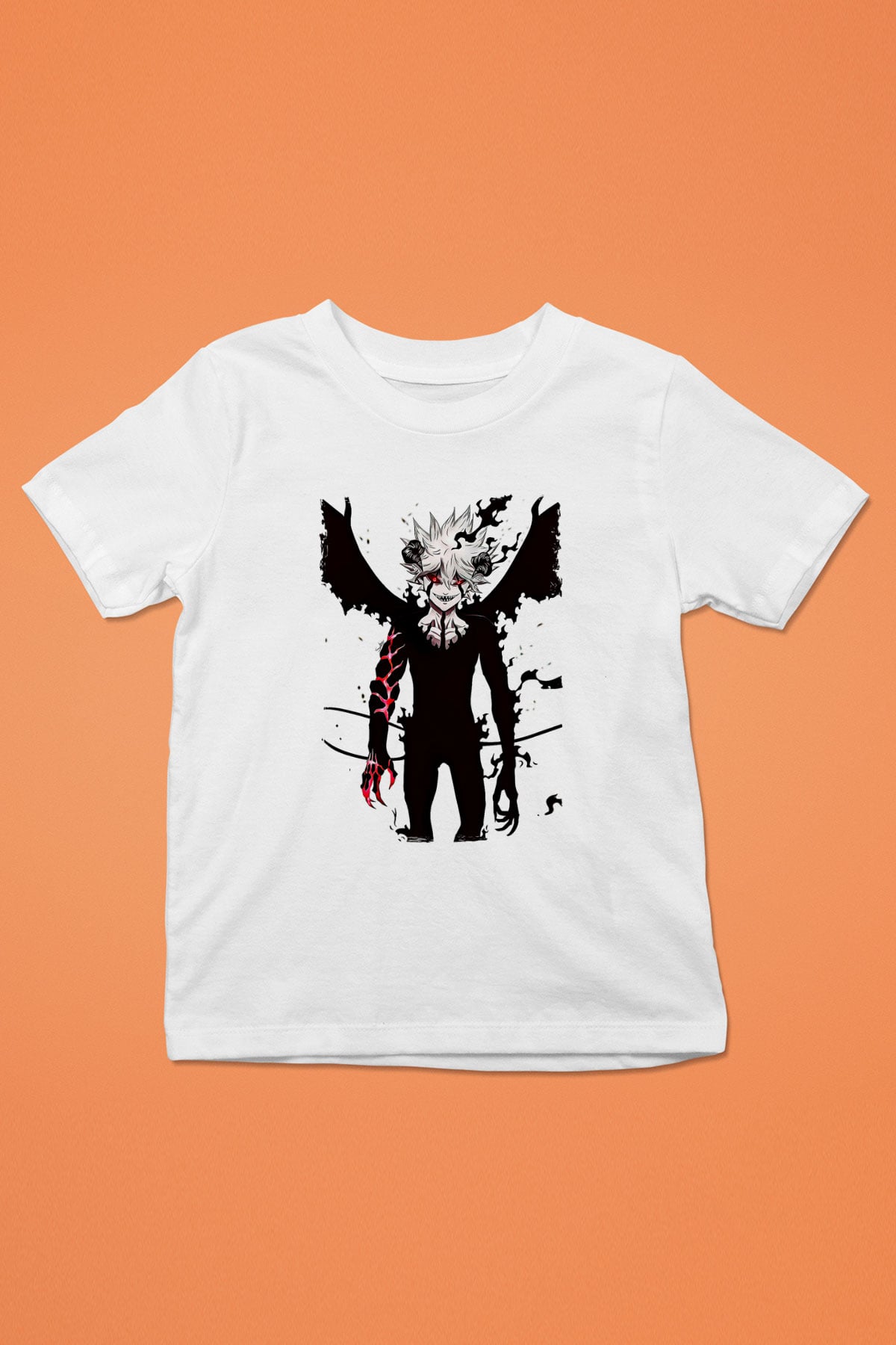 Black Clover Baskılı Beyaz Unisex Beyaz Çocuk Tişört - Tshirt