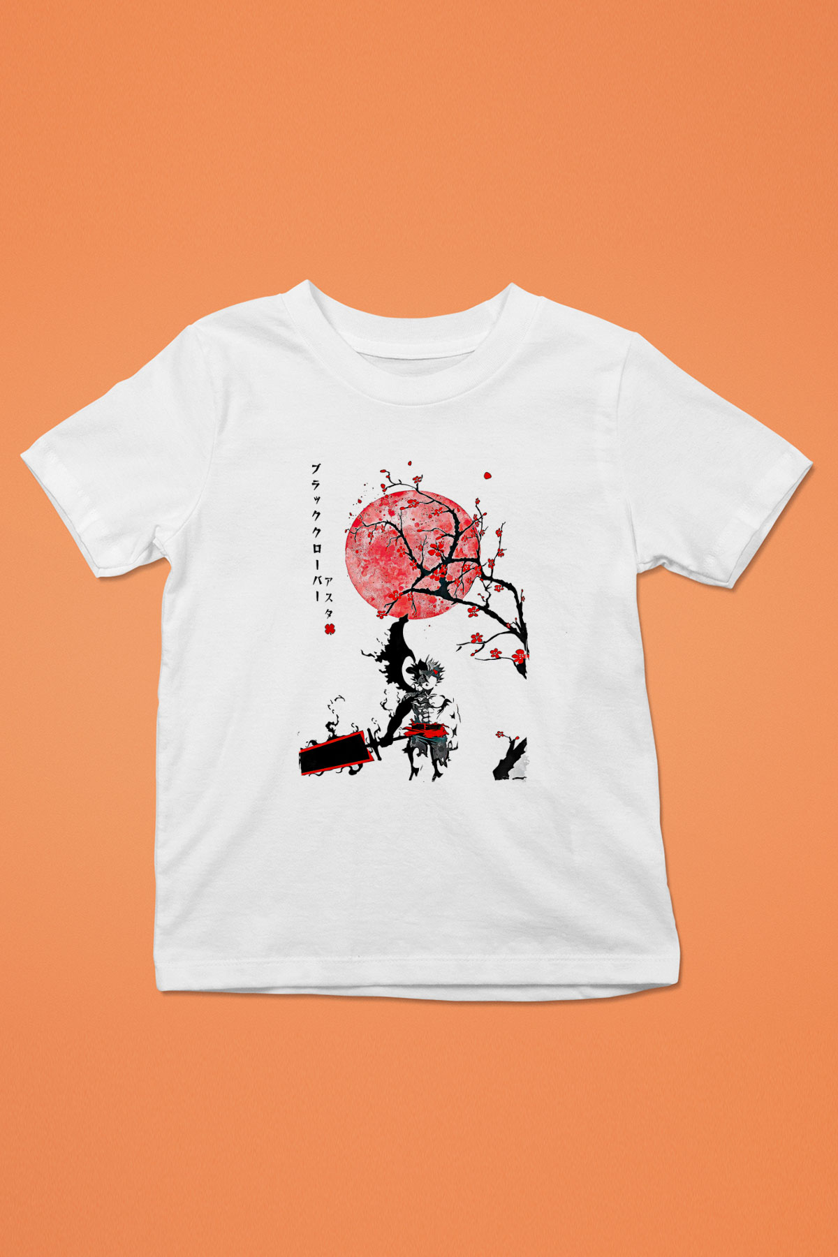Black Clover Baskılı Beyaz Unisex Beyaz Çocuk Tişört - Tshirt