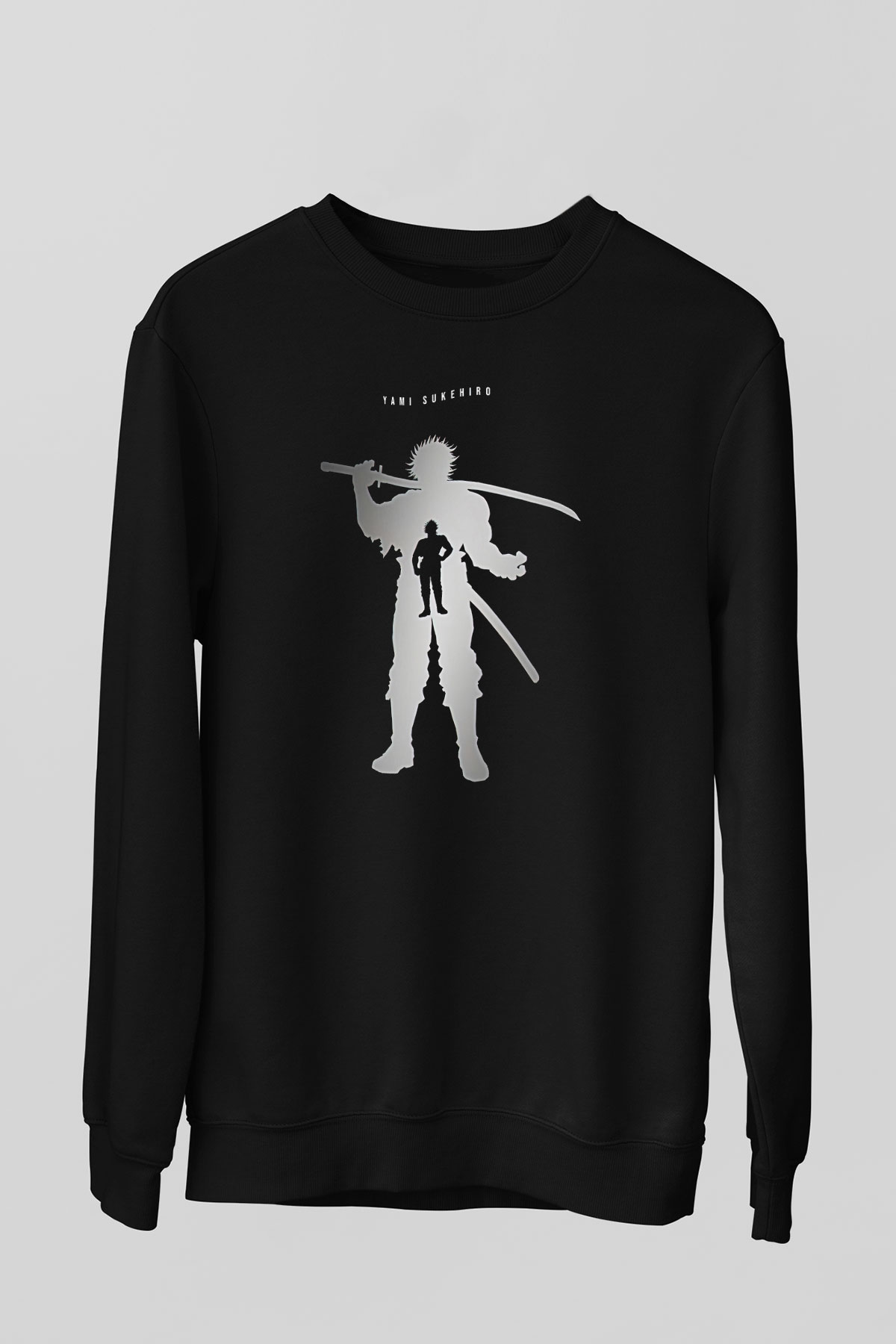 Black Clover Baskılı Unisex Siyah Sweatshirt