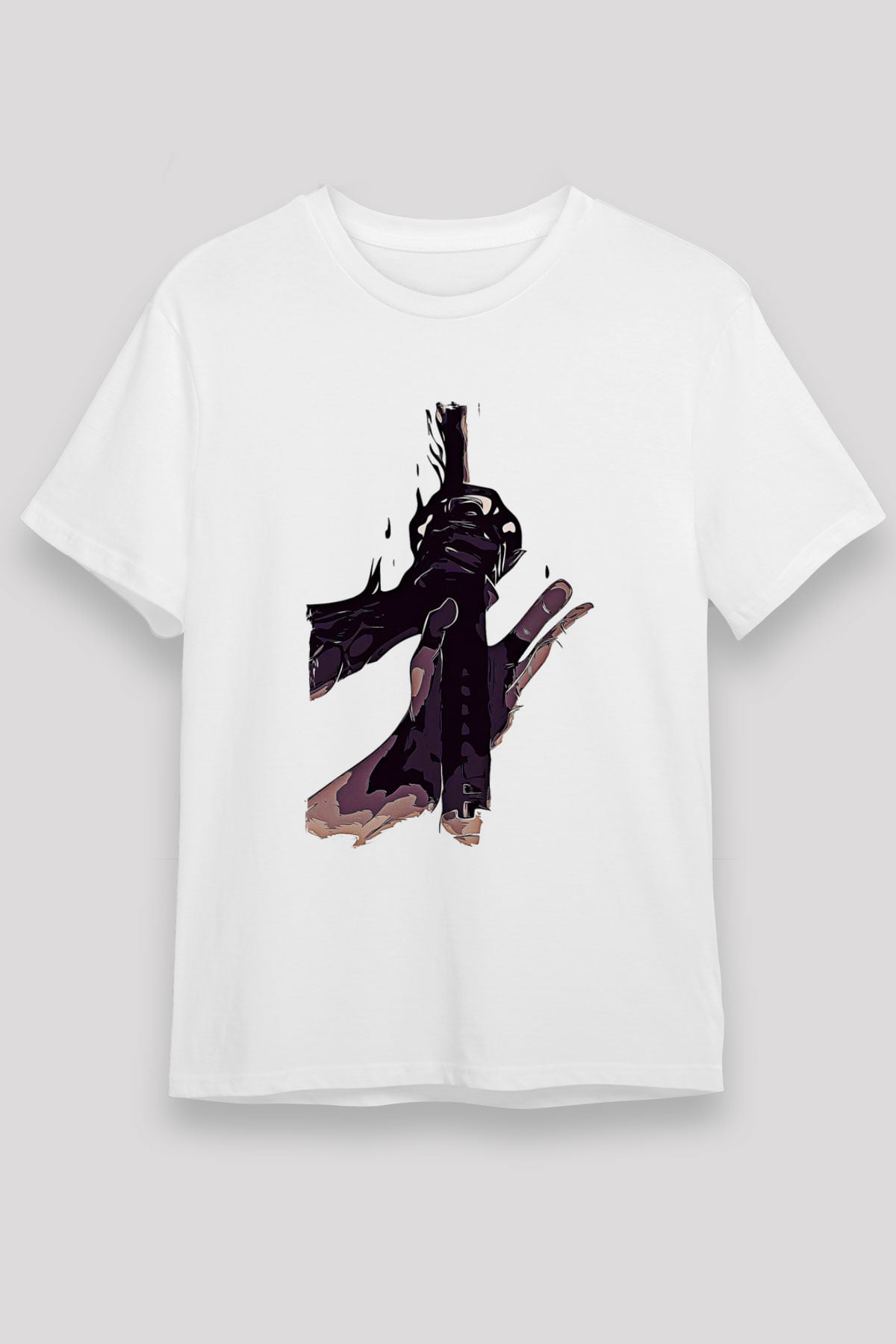 Black Clover Unisex Baskılı Beyaz Tişört - Tshirt