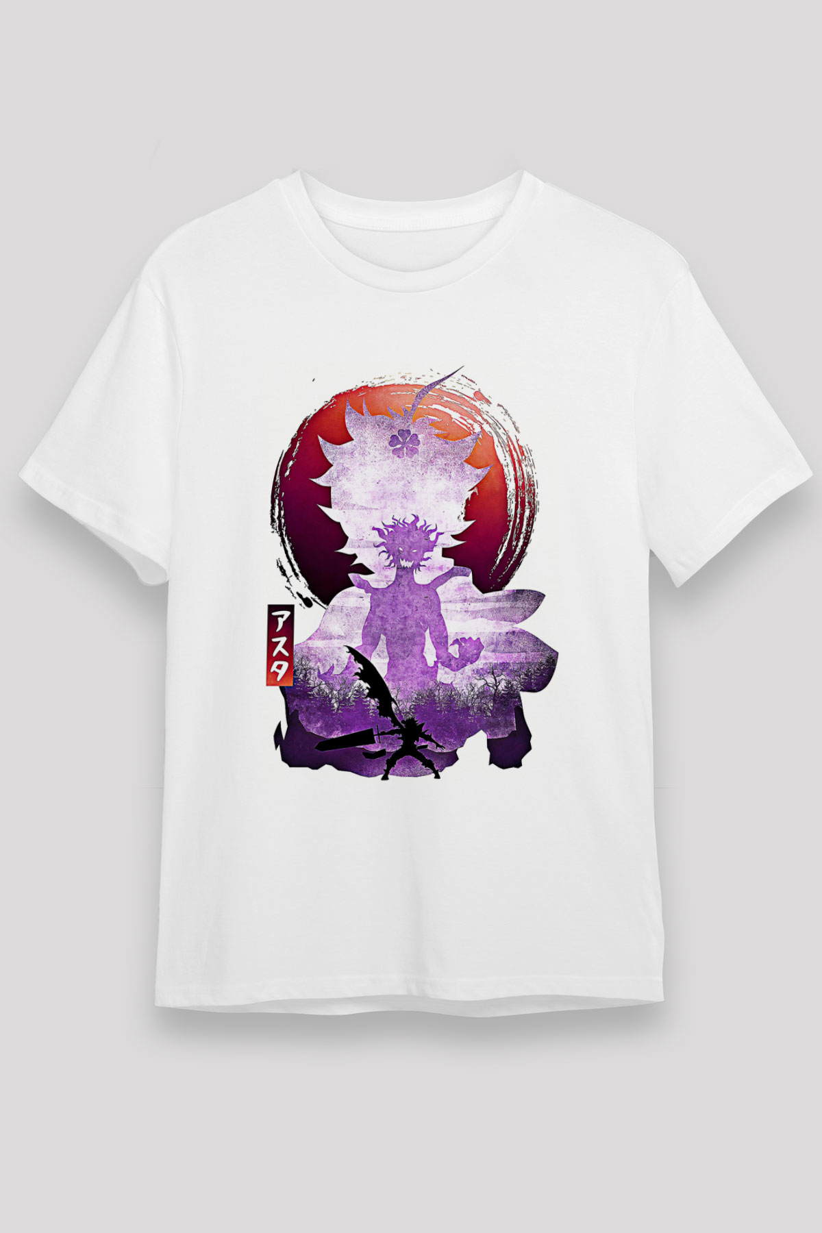 Black Clover Unisex Baskılı Beyaz Tişört - Tshirt