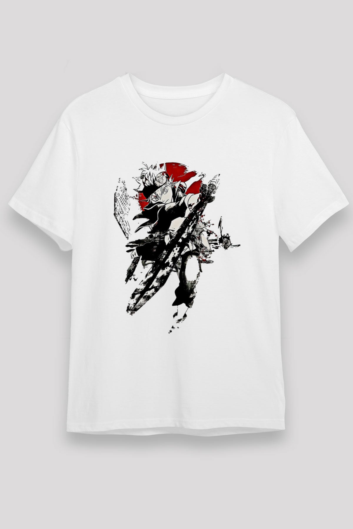 Black Clover Unisex Baskılı Beyaz Tişört - Tshirt