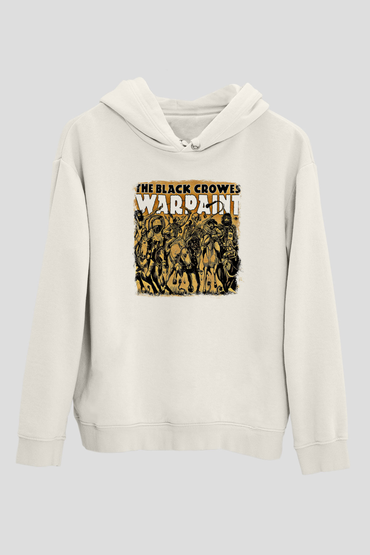 Black Crowes Baskılı Unisex Beyaz Hoodie