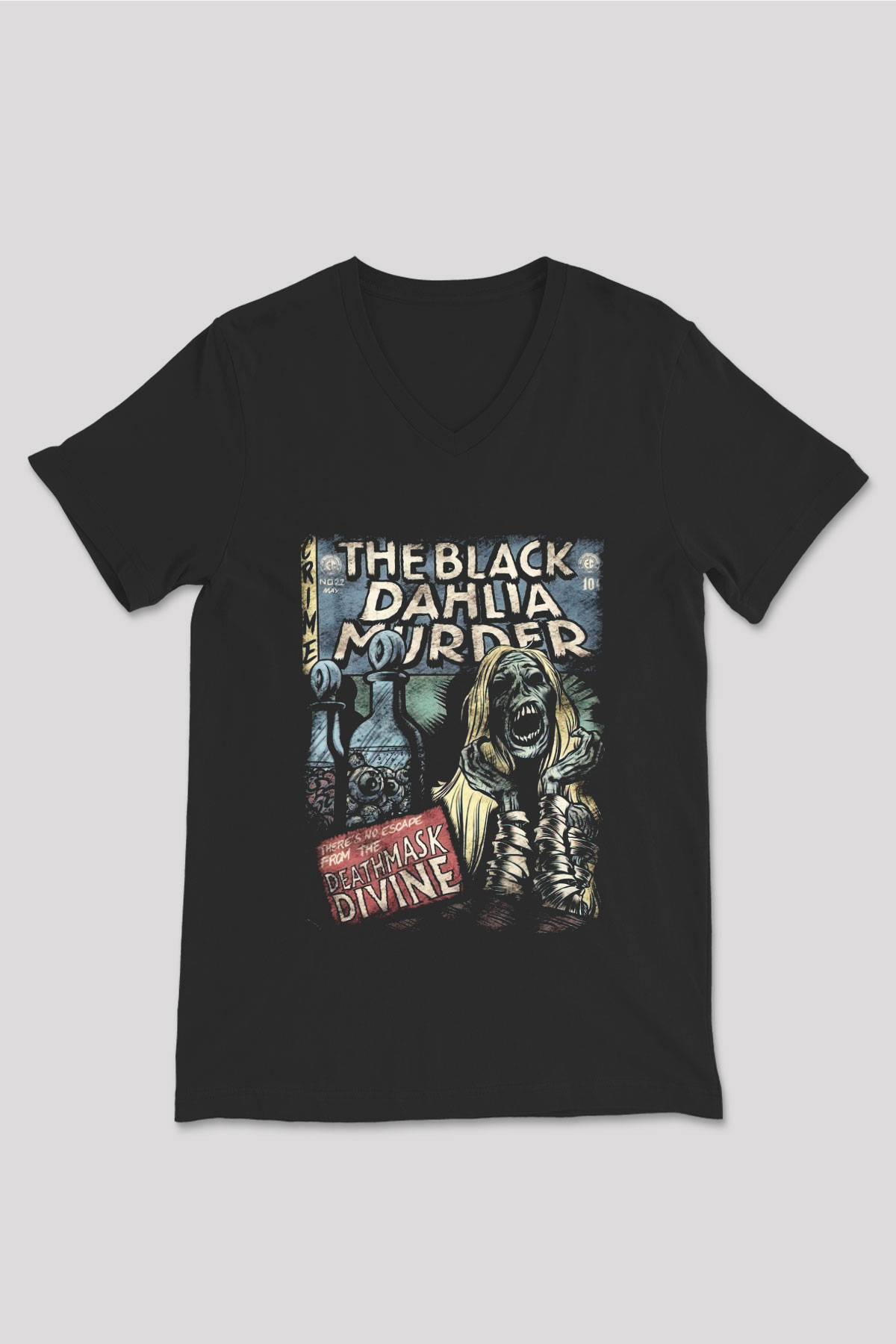 Black Dahlia Murder Siyah Unisex V Yaka Tişört T-Shirt
