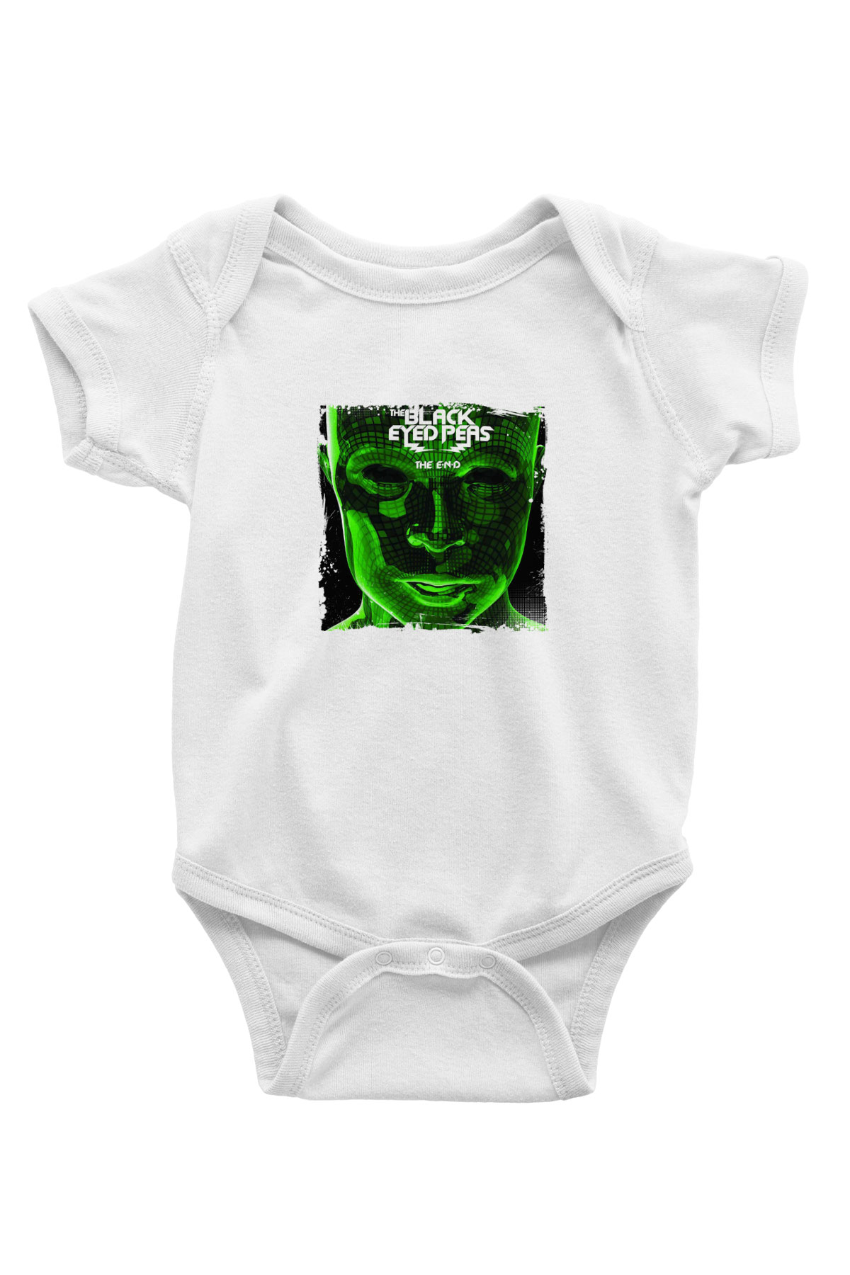 Black Eyed Peas Baskılı Unisex Beyaz Bebek Body - Zıbın