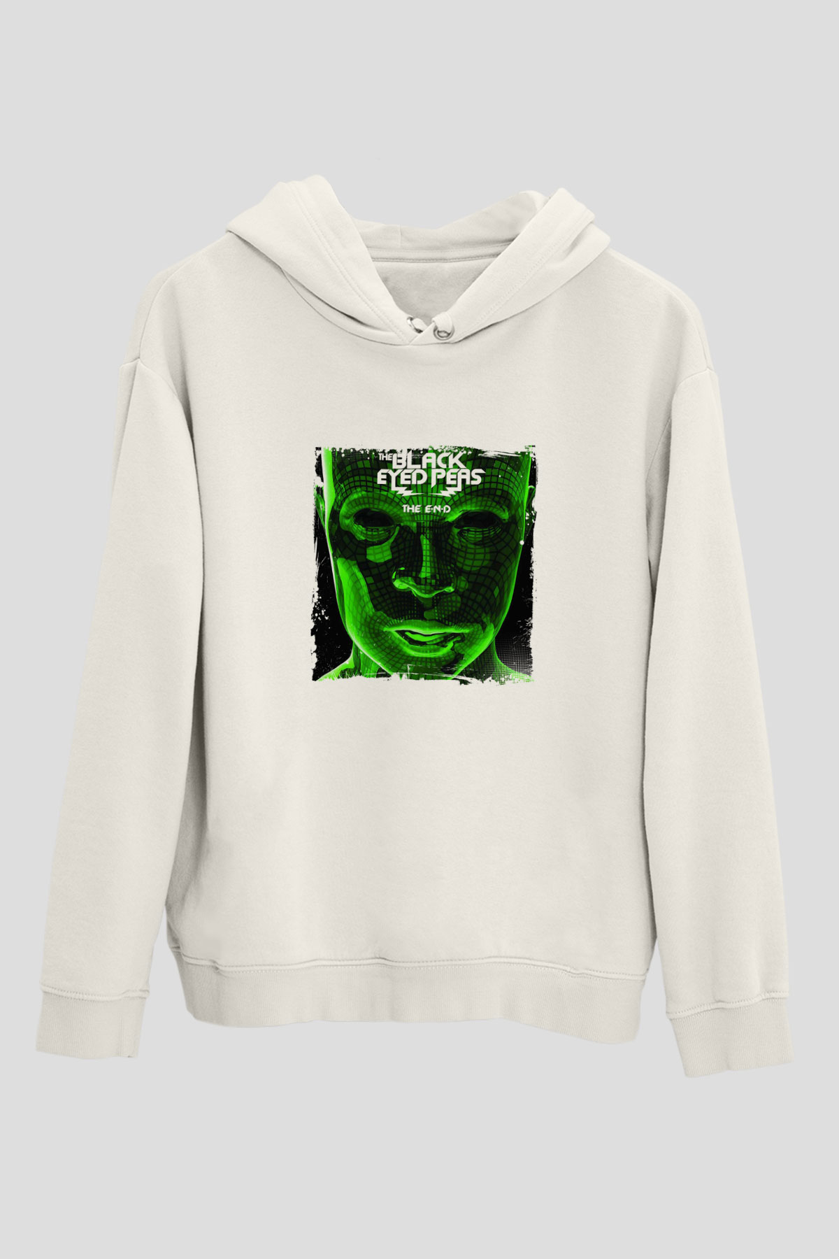 Black Eyed Peas Baskılı Unisex Beyaz Hoodie