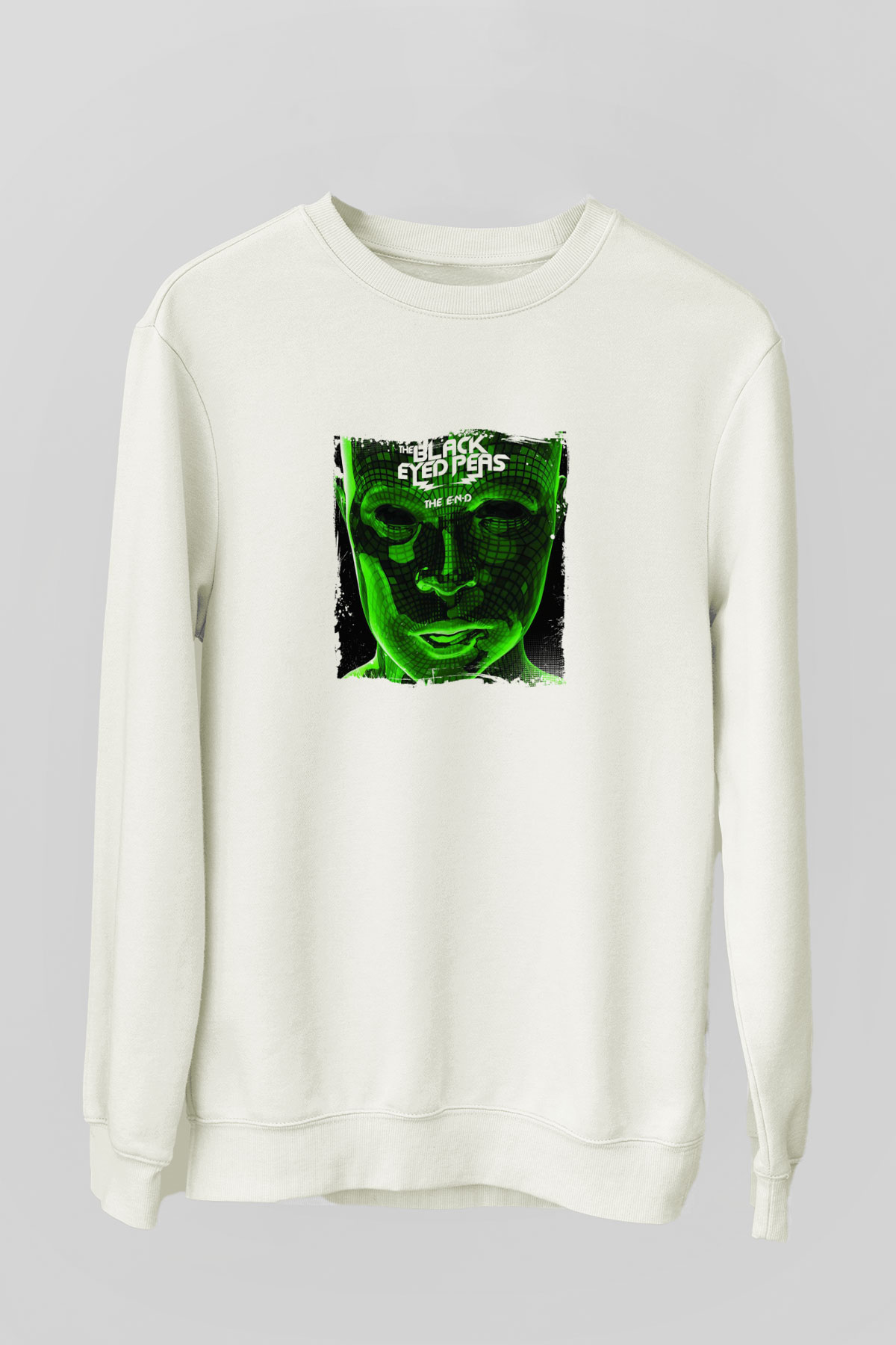 Black Eyed Peas Baskılı Unisex Beyaz Sweatshirt