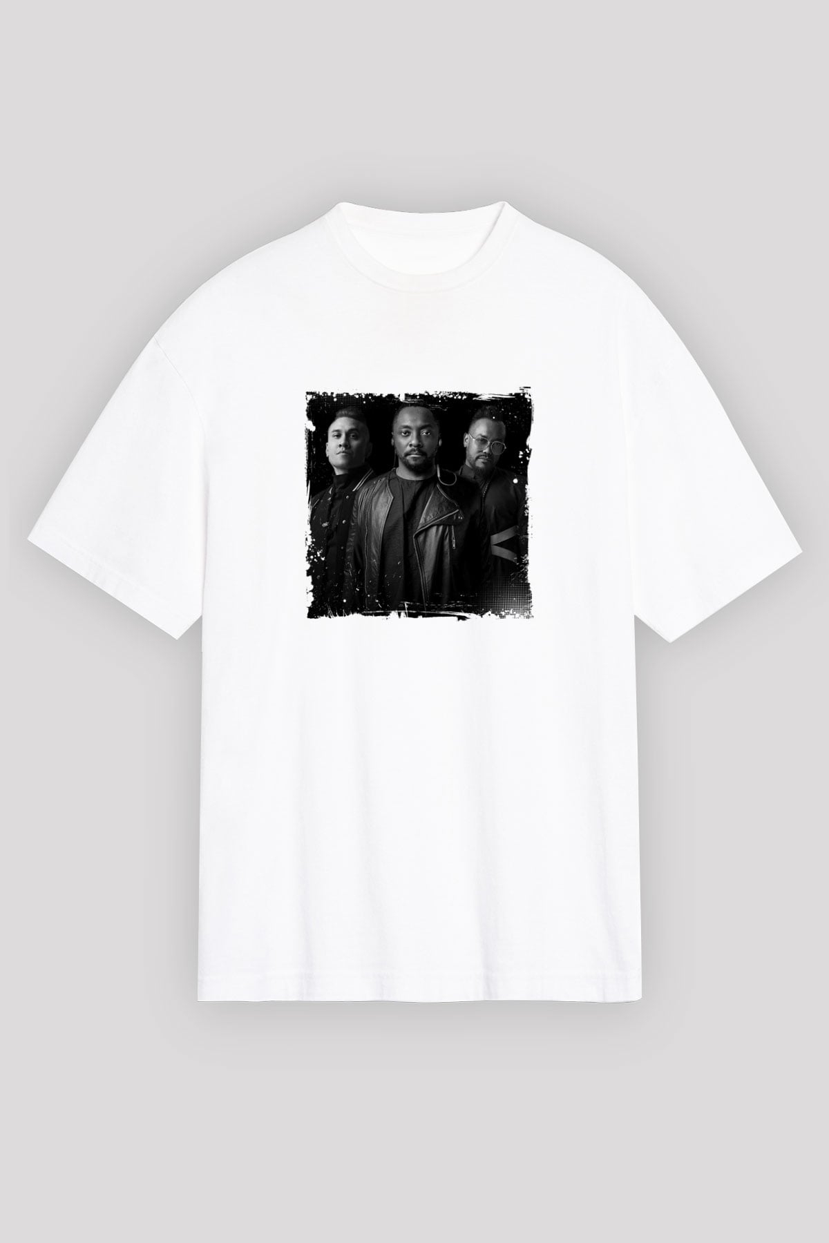 Black Eyed Peas Baskılı Unisex Beyaz Tişört