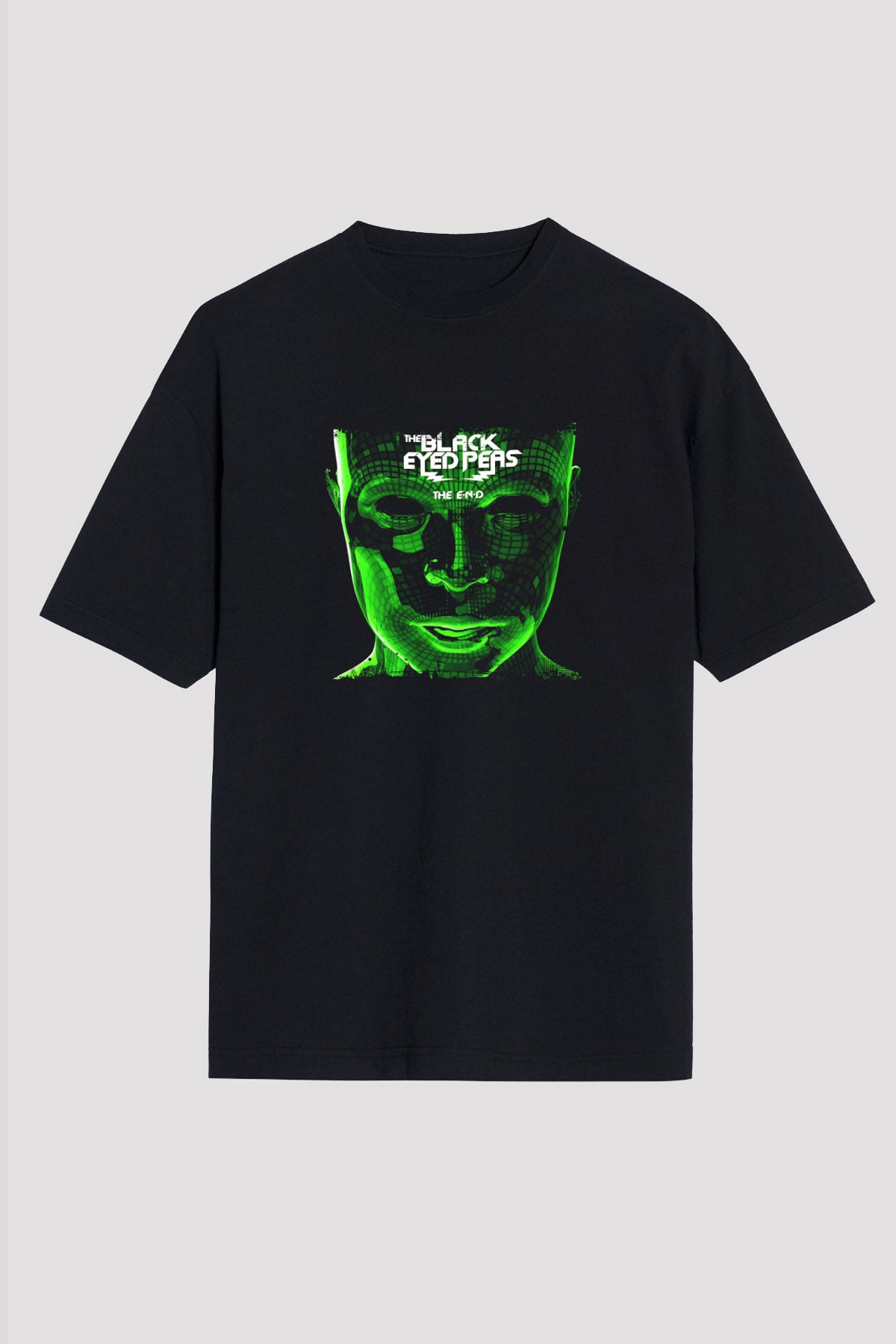 Black Eyed Peas Baskılı Unisex Oversize Siyah Tişört