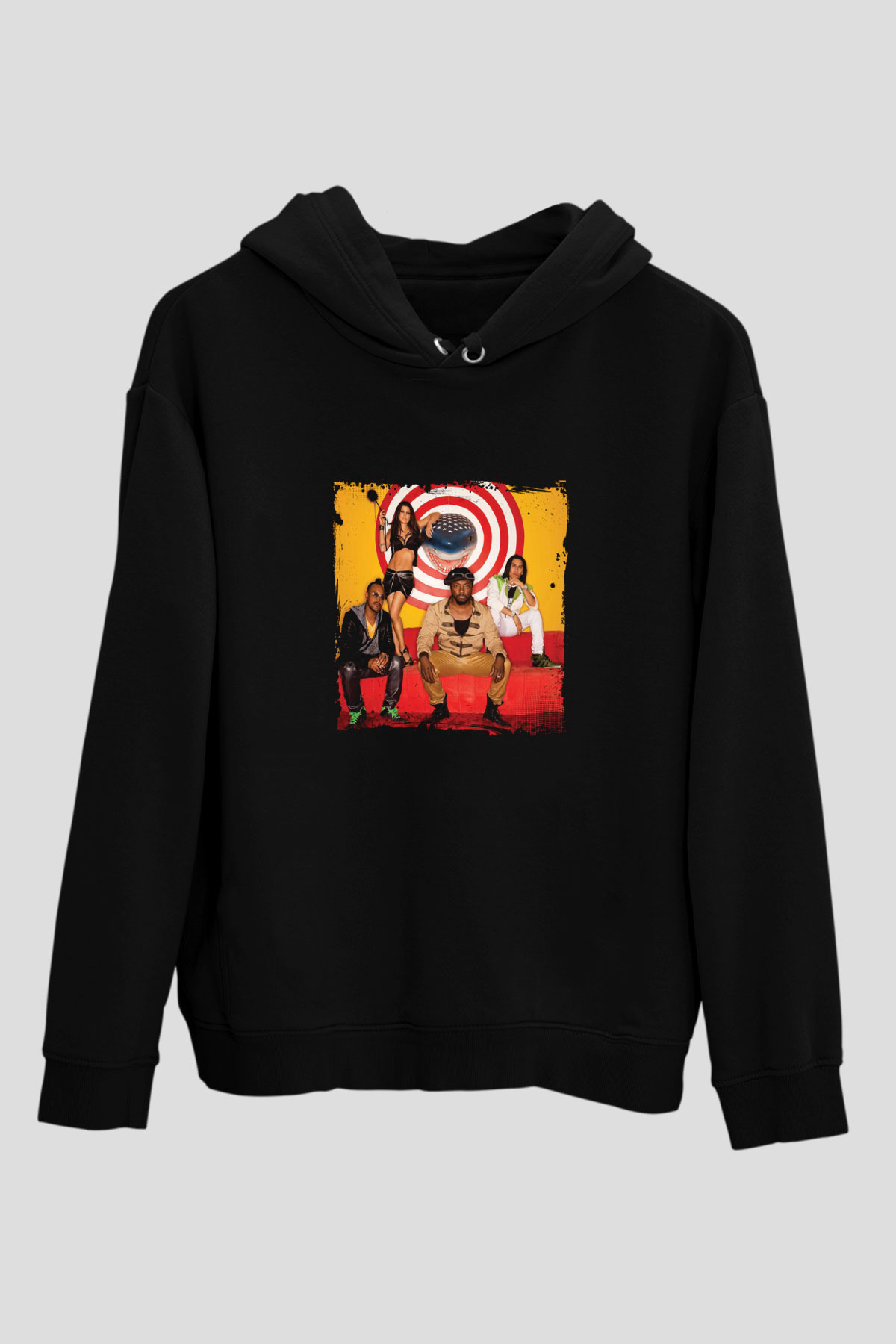 Black Eyed Peas Baskılı Unisex Siyah Hoodie