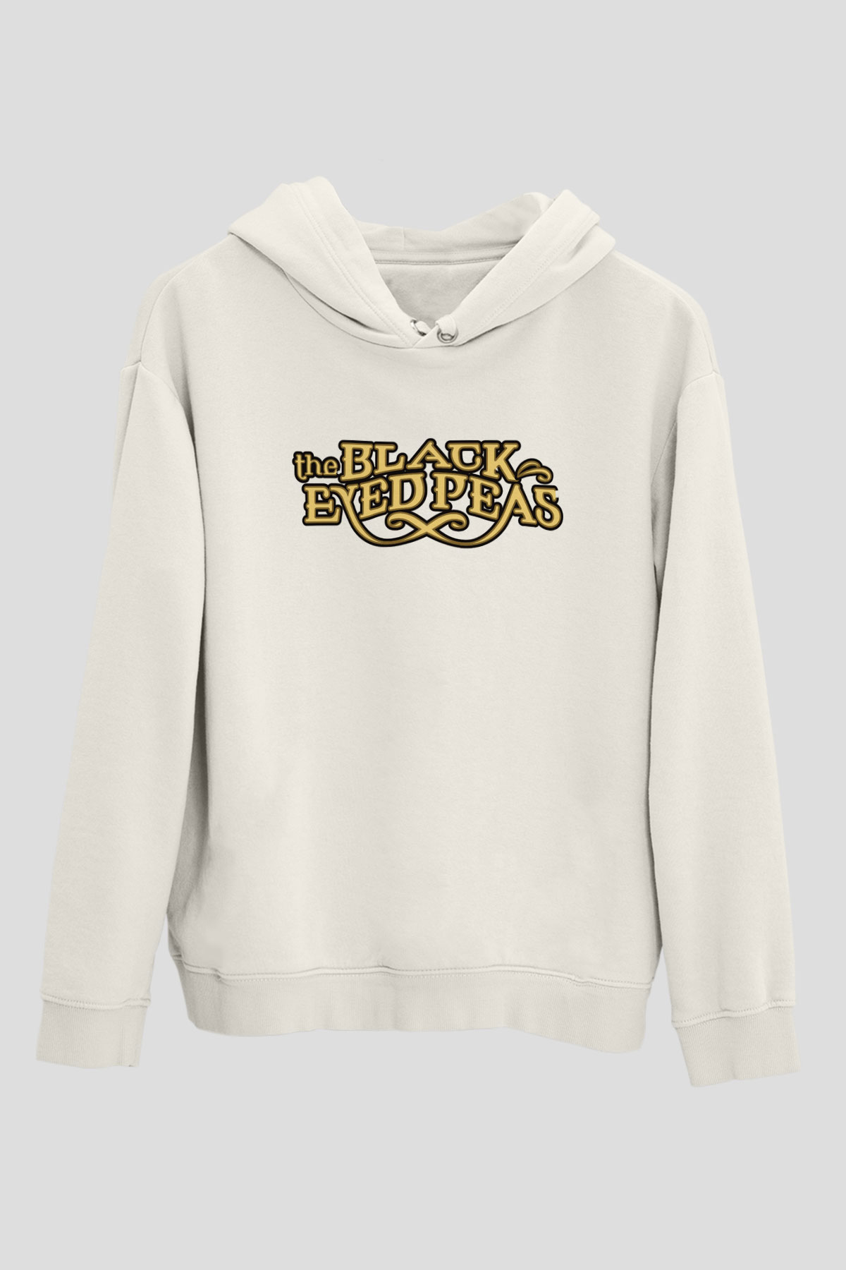 Black Eyed Peas Beyaz Unisex Kapüşonlu Sweatshirt