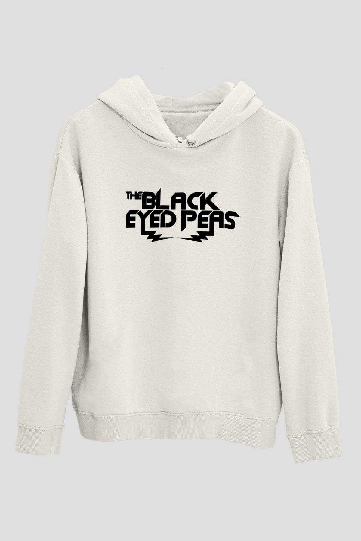 Black Eyed Peas Beyaz Unisex Kapüşonlu Sweatshirt