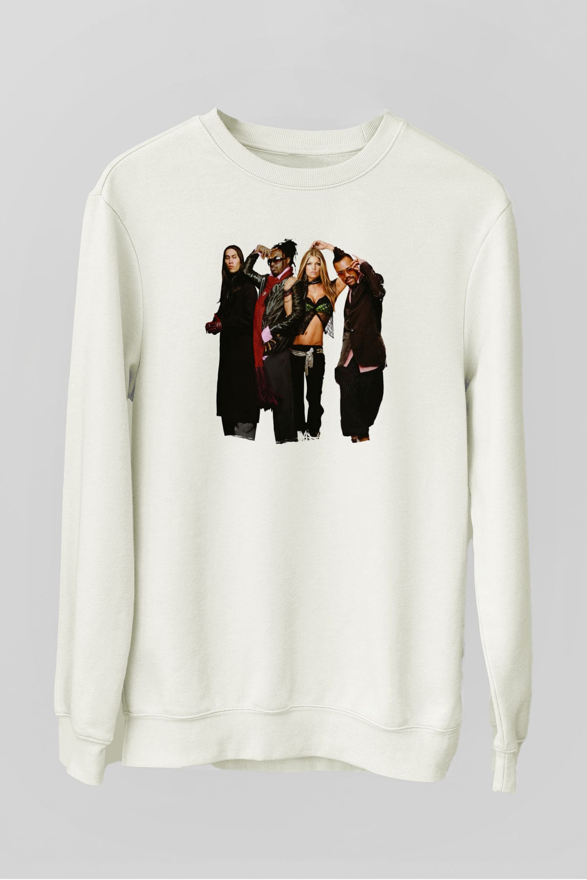 Black Eyed Peas Beyaz Unisex Sweatshirt