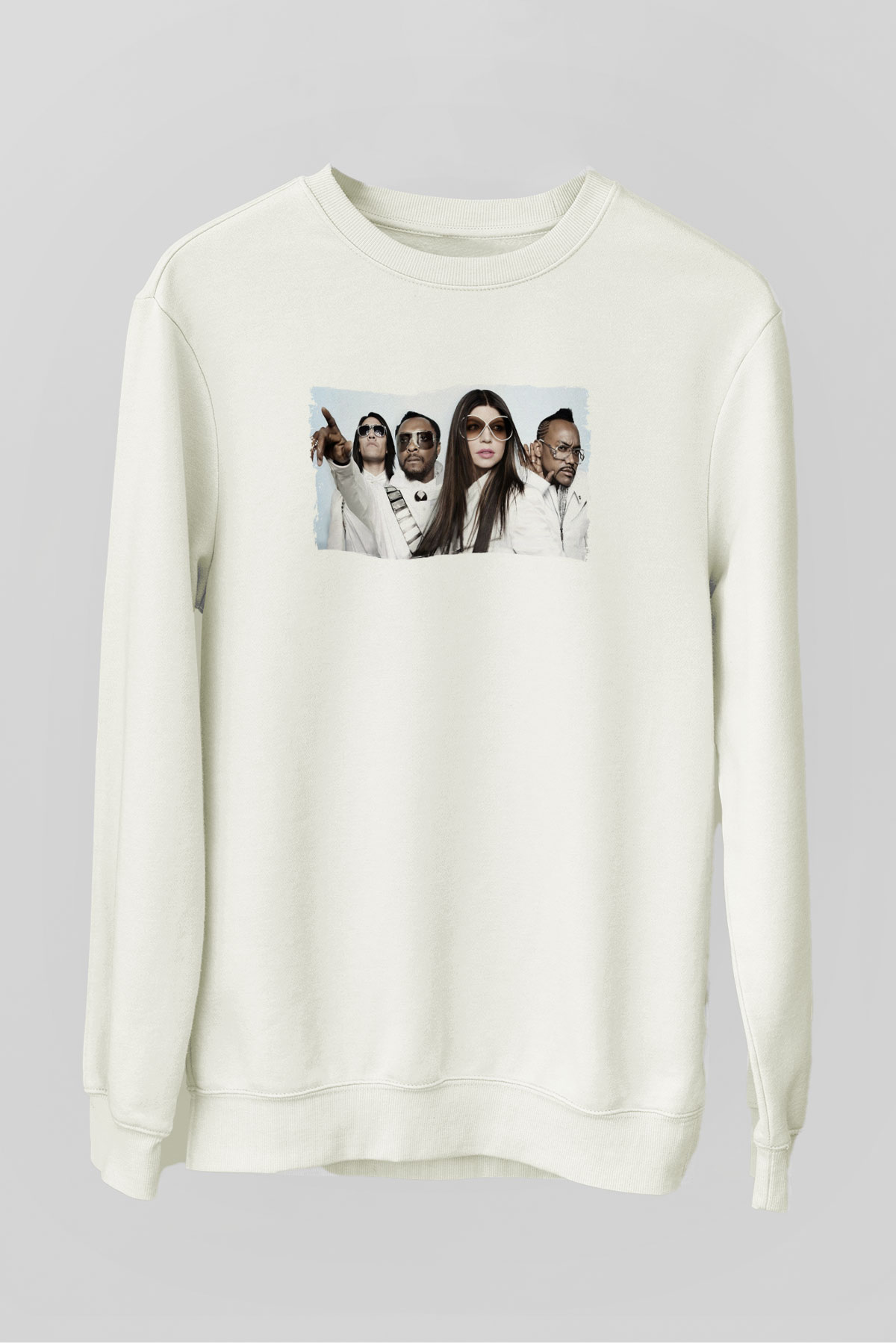 Black Eyed Peas Beyaz Unisex Sweatshirt