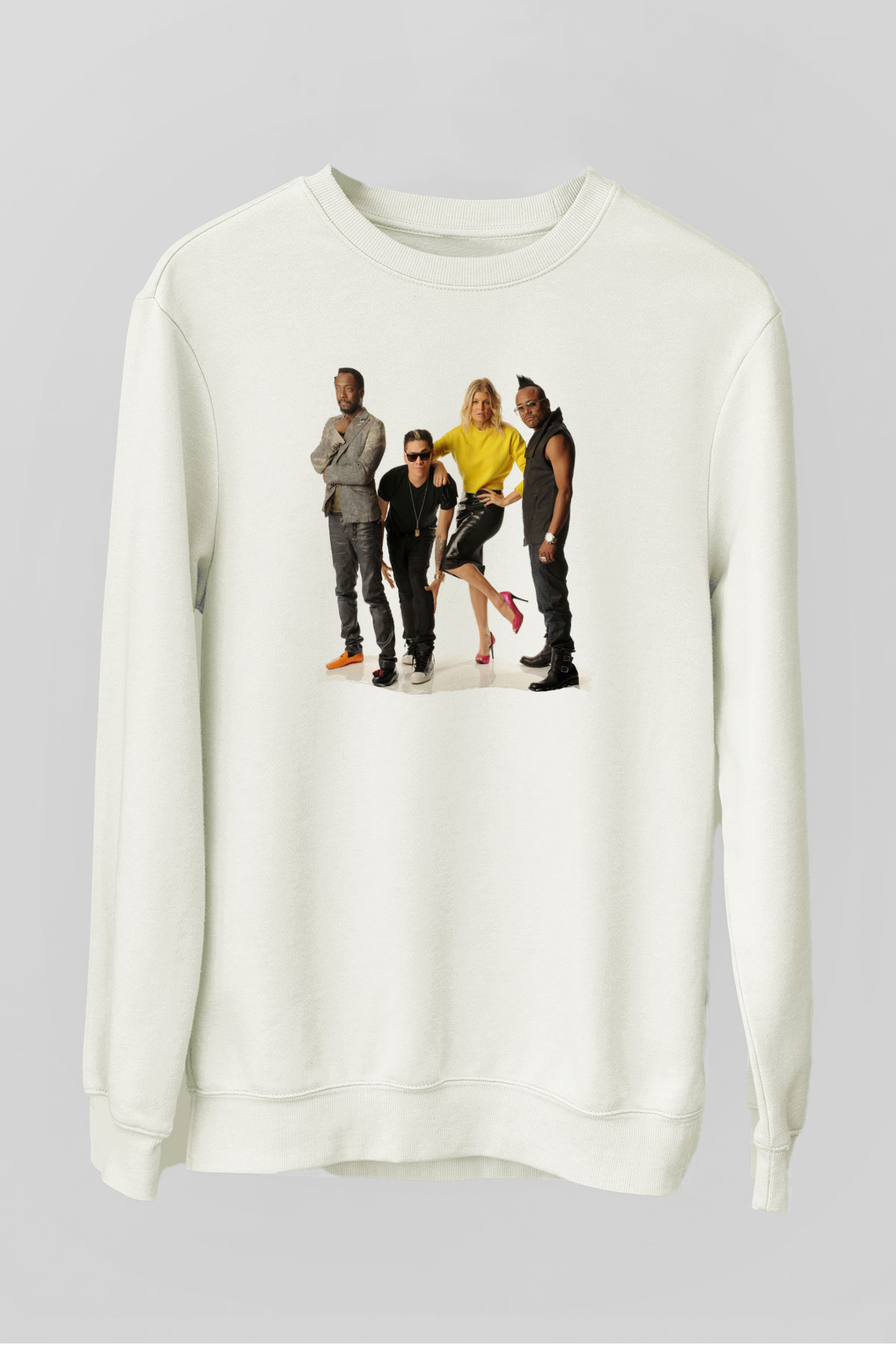 Black Eyed Peas Beyaz Unisex Sweatshirt