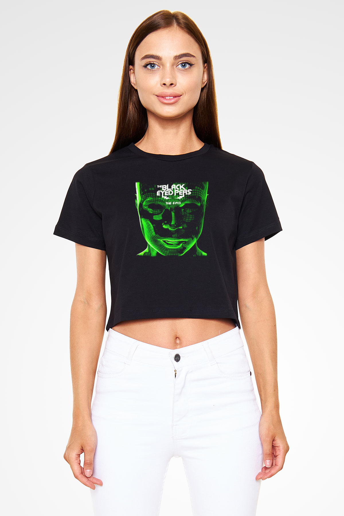 Black Eyed Peas Siyah  Crop Top Tişört