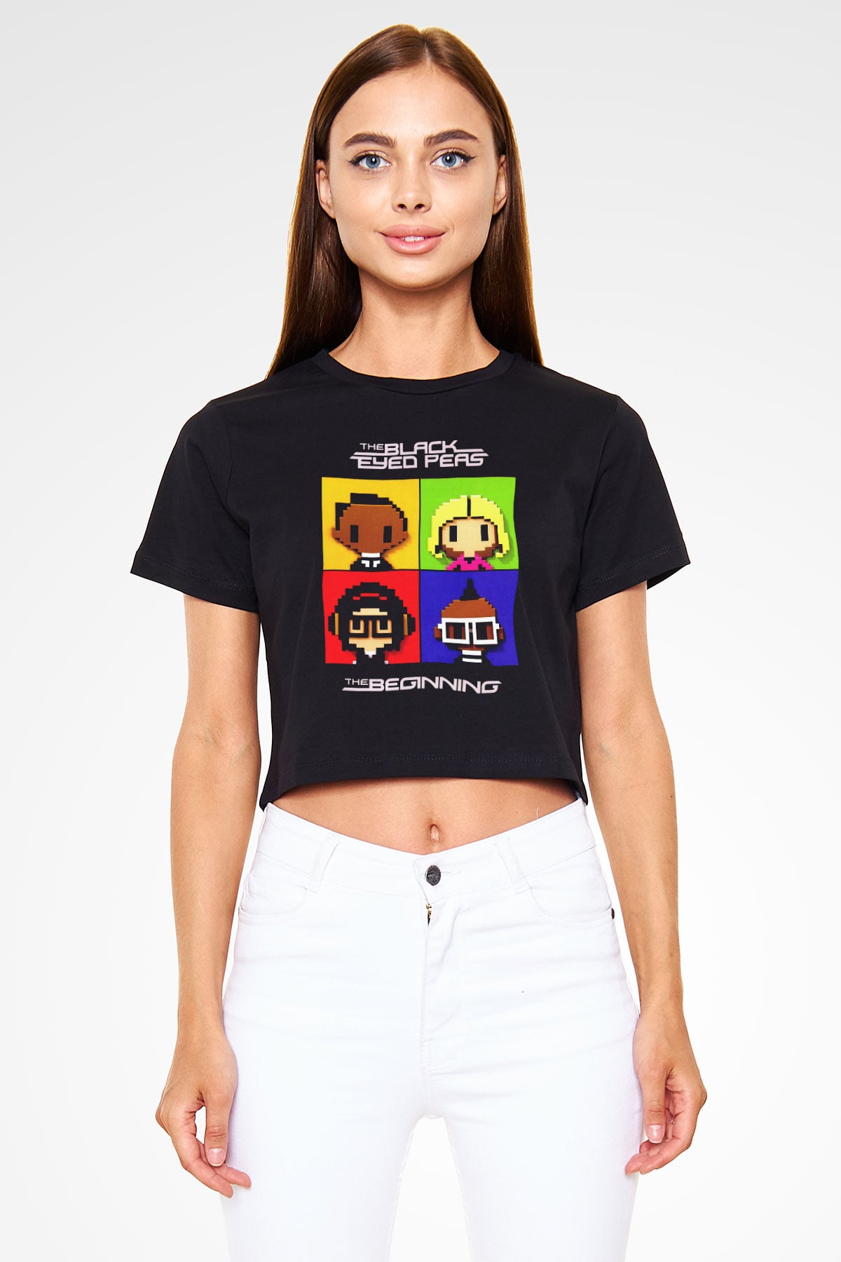 Black Eyed Peas Siyah  Crop Top Tişört
