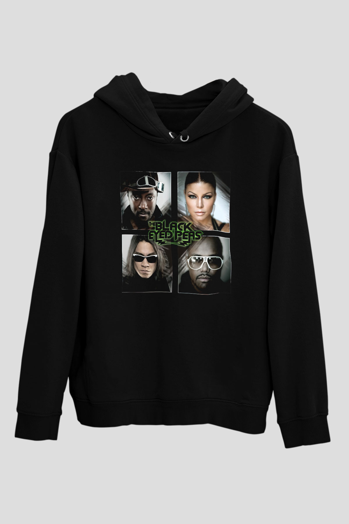 Black Eyed Peas Siyah Unisex Kapüşonlu Sweatshirt