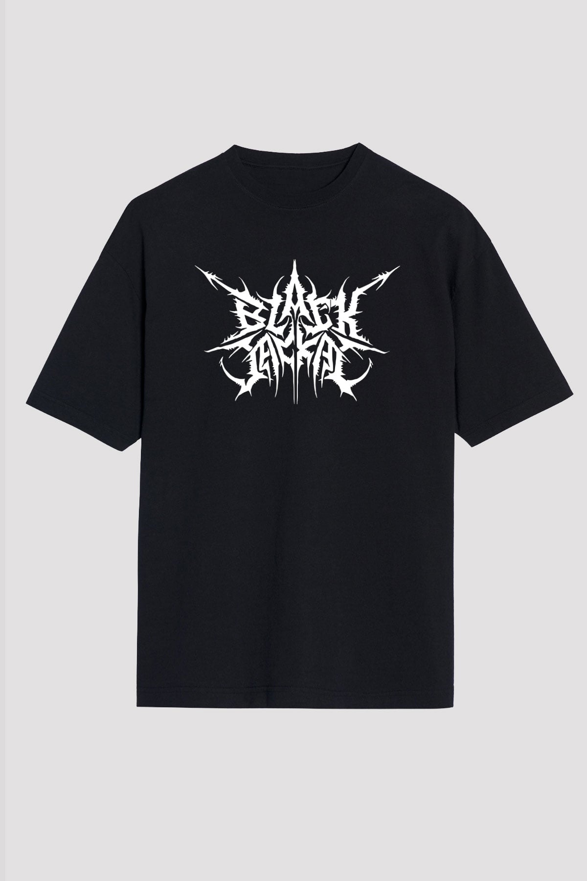 Black Jackal Baskılı Unisex Siyah Oversize Tişört - Tshirt
