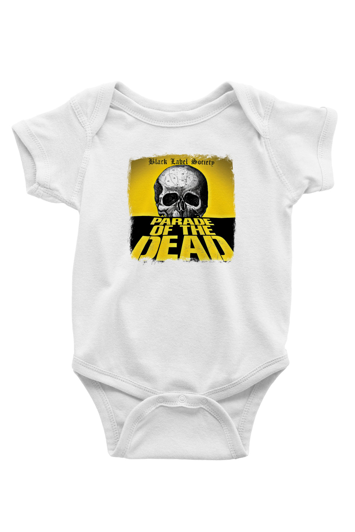 Black Label Society Baskılı Unisex Beyaz Bebek Body - Zıbın