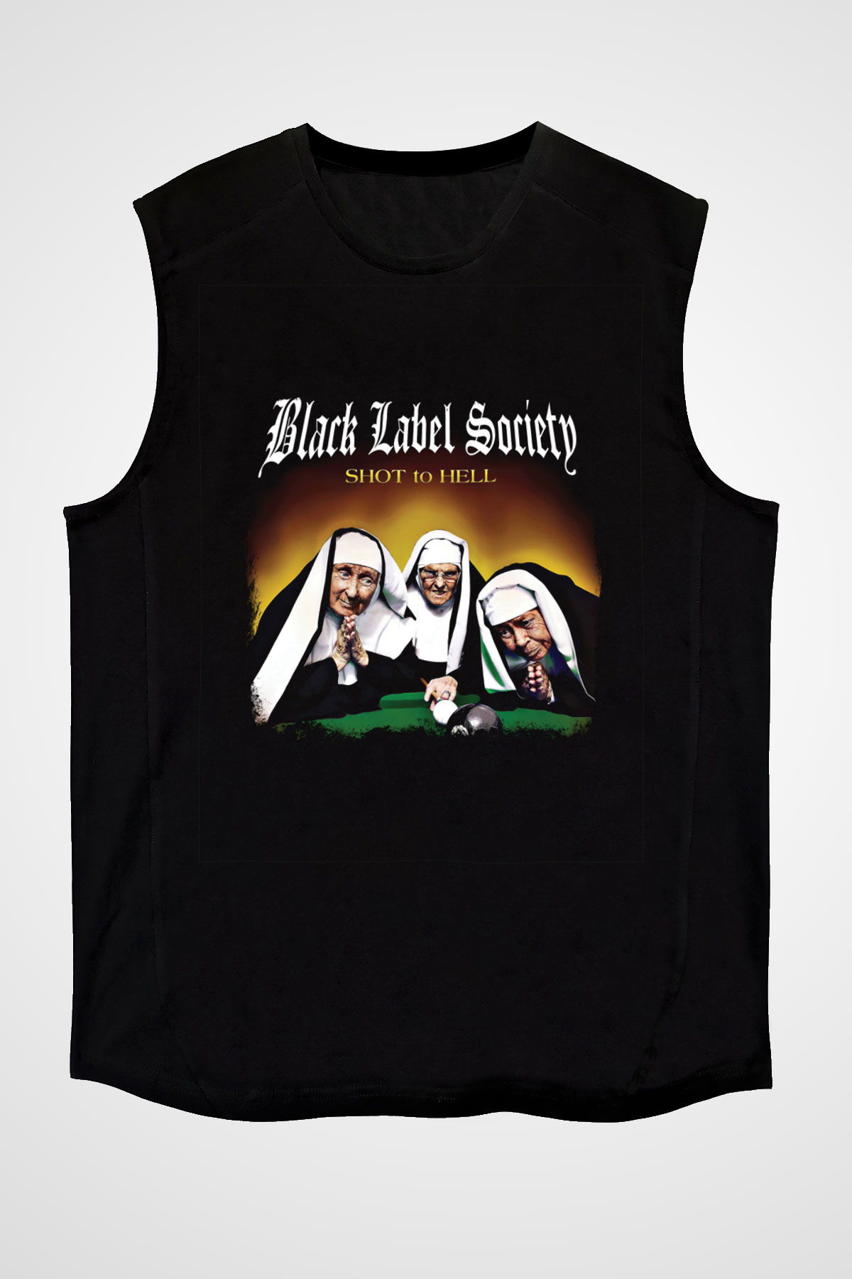 Black Label Society Baskılı Unisex Siyah Kolsuz Tişört