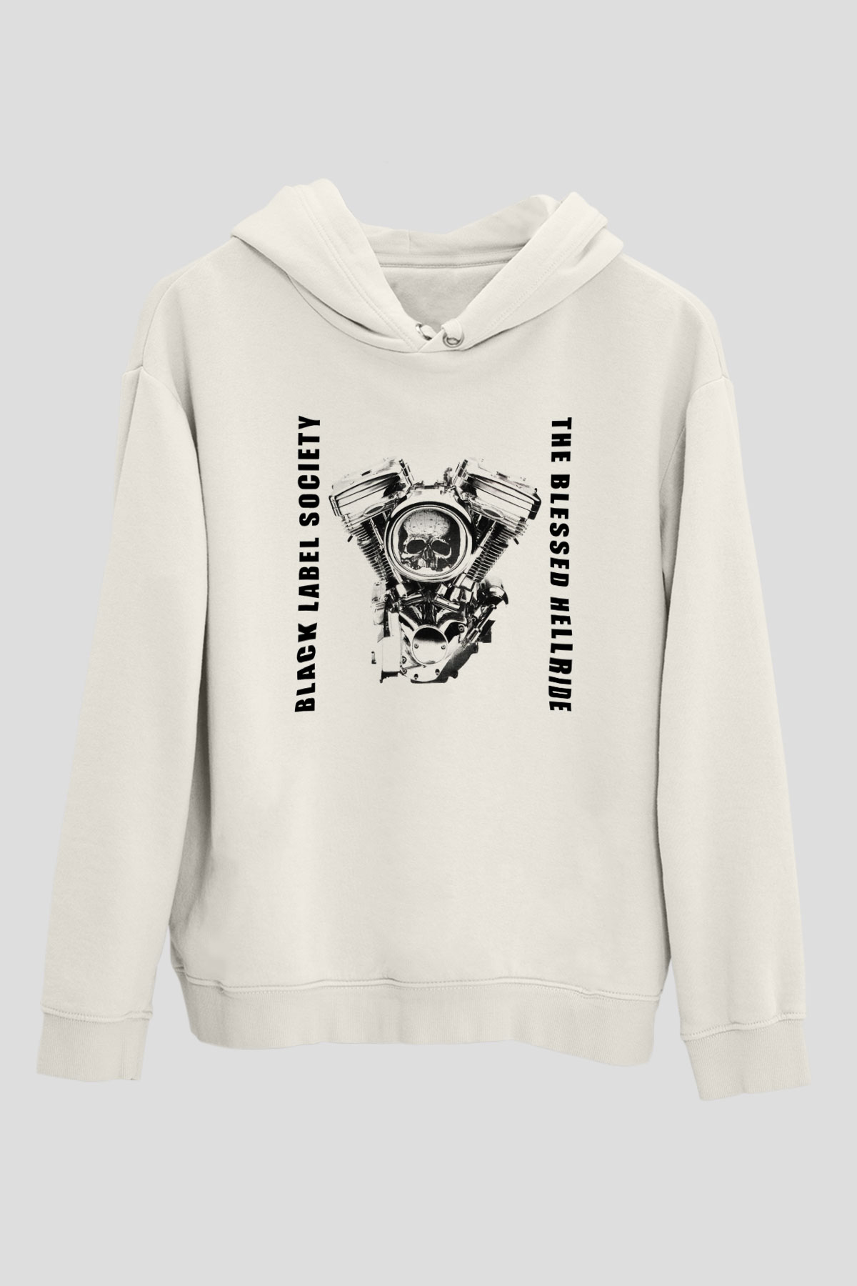 Black Label Society Beyaz Unisex Kapşonlu Sweatshirt